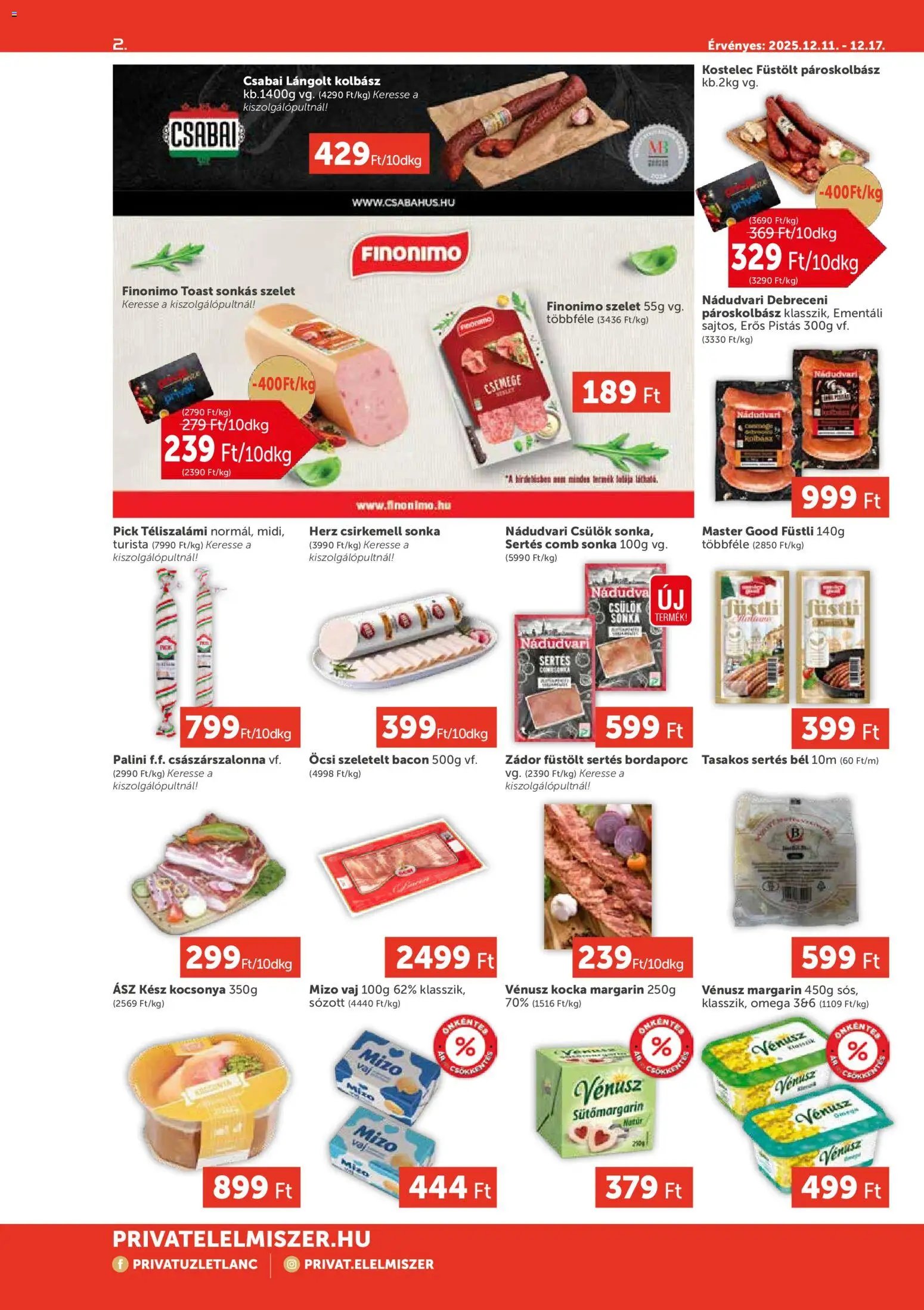 PRIVÁT újság 2025.12.11. Aktuális szórólap MAX (2025-12-11 - 2025-12-17)