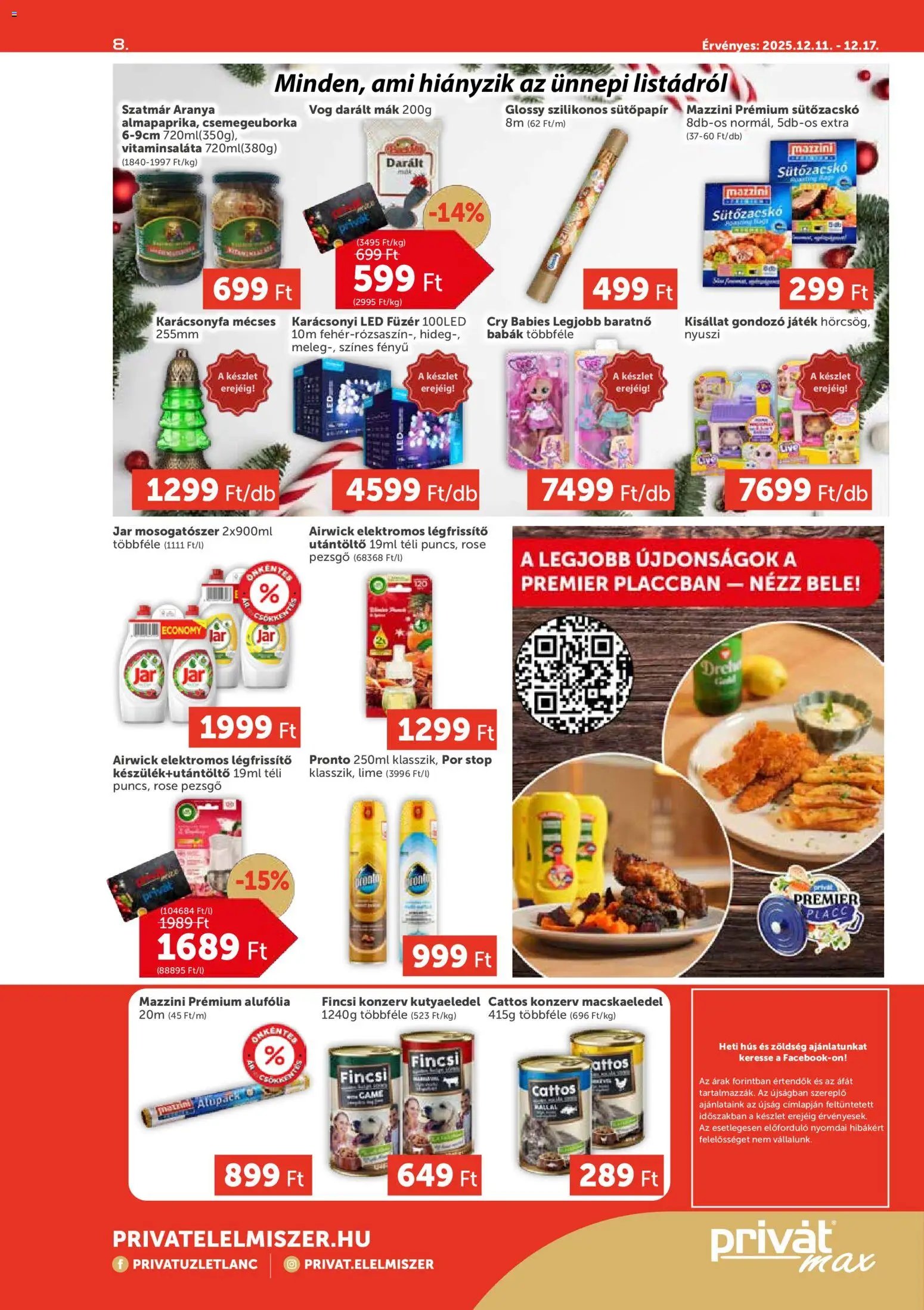 PRIVÁT újság 2025.12.11. Aktuális szórólap MAX (2025-12-11 - 2025-12-17)