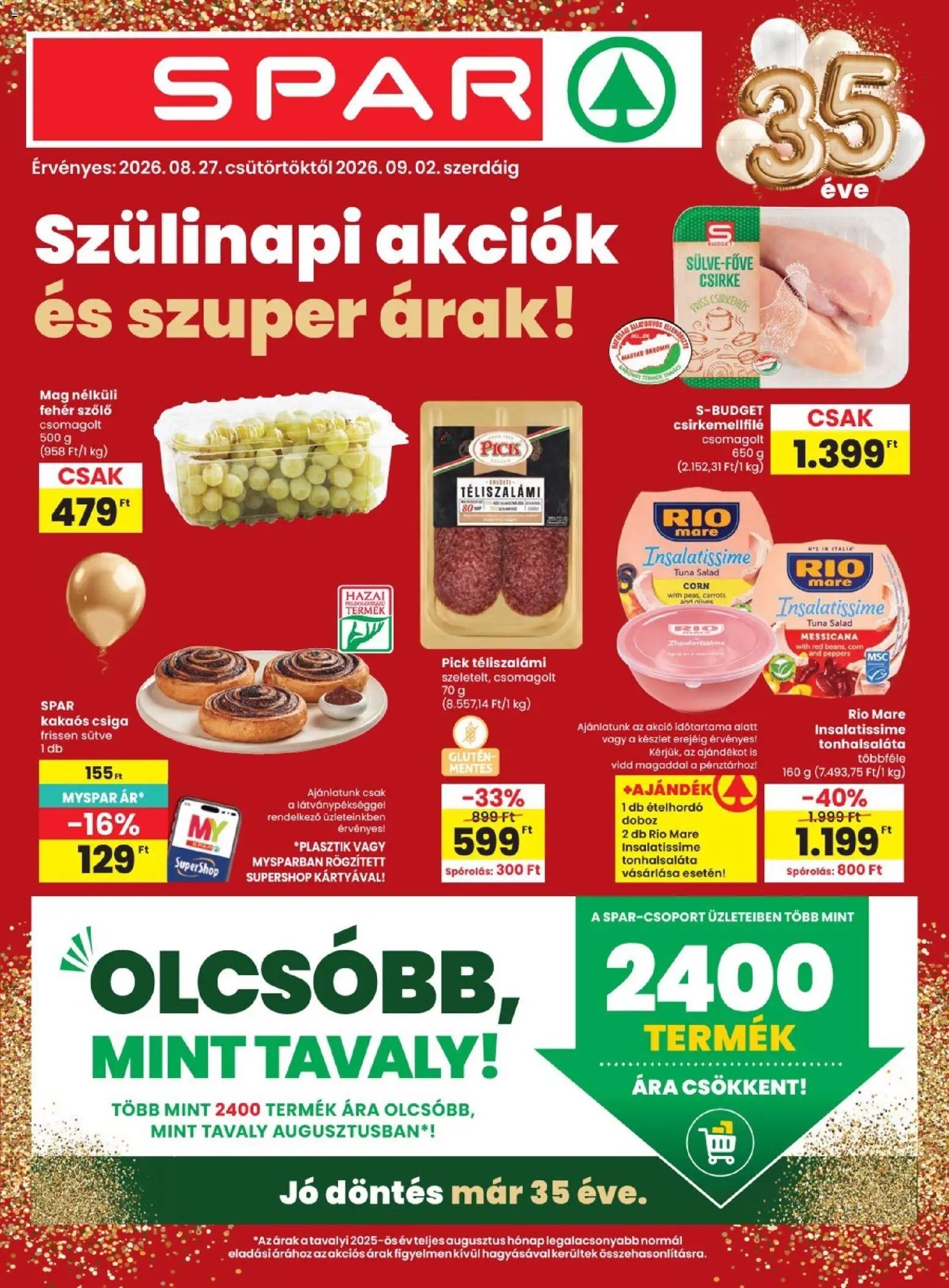 Spar újság 2026.08.27. Spar akciós újság