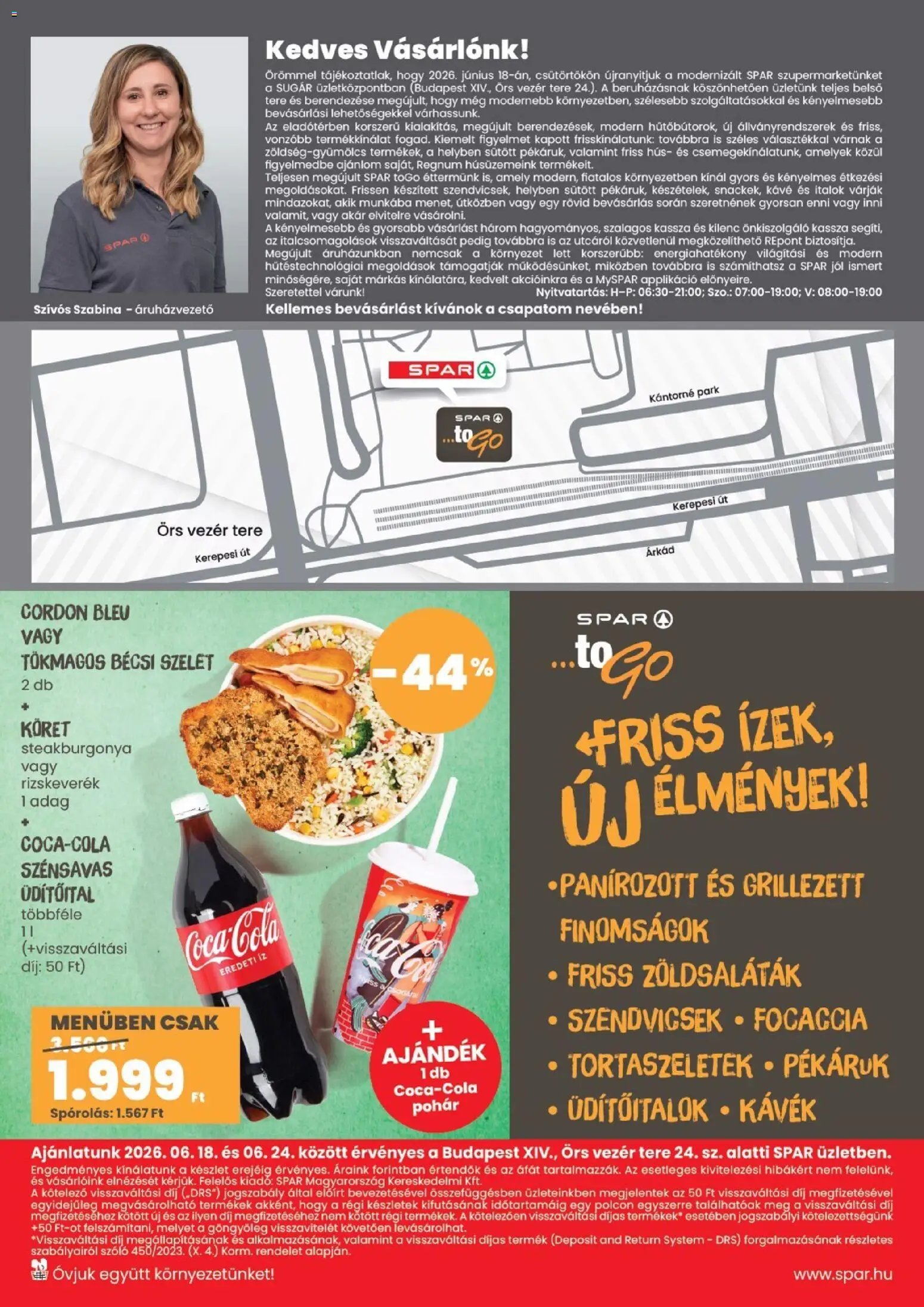 Spar újság 2026.06.18. Spar Bp Örs vezér tere üzlet megújulás