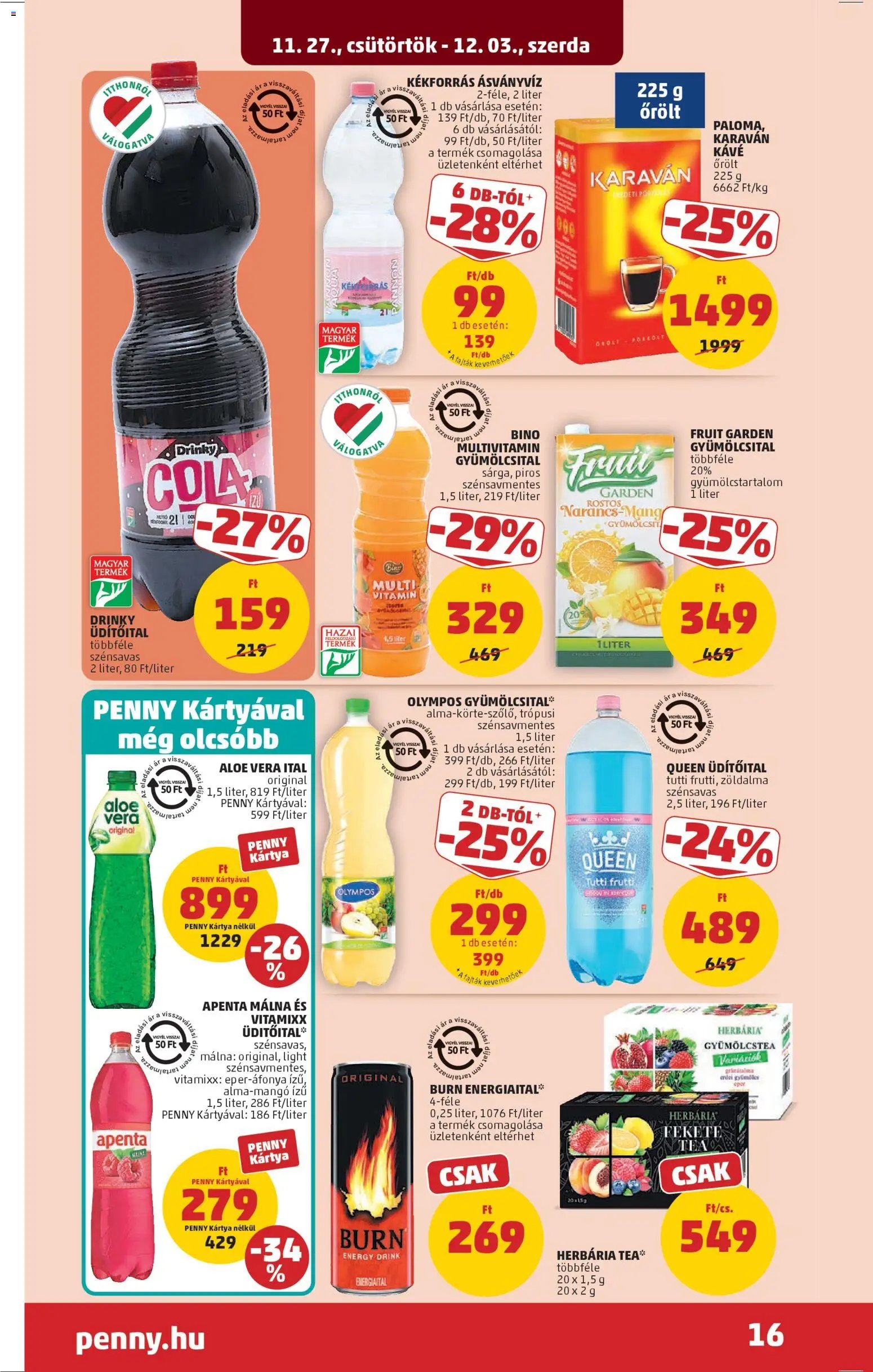 PENNY újság 2025.11.27. Akciós újság PENNY (2025-11-27 - 2025-12-03)