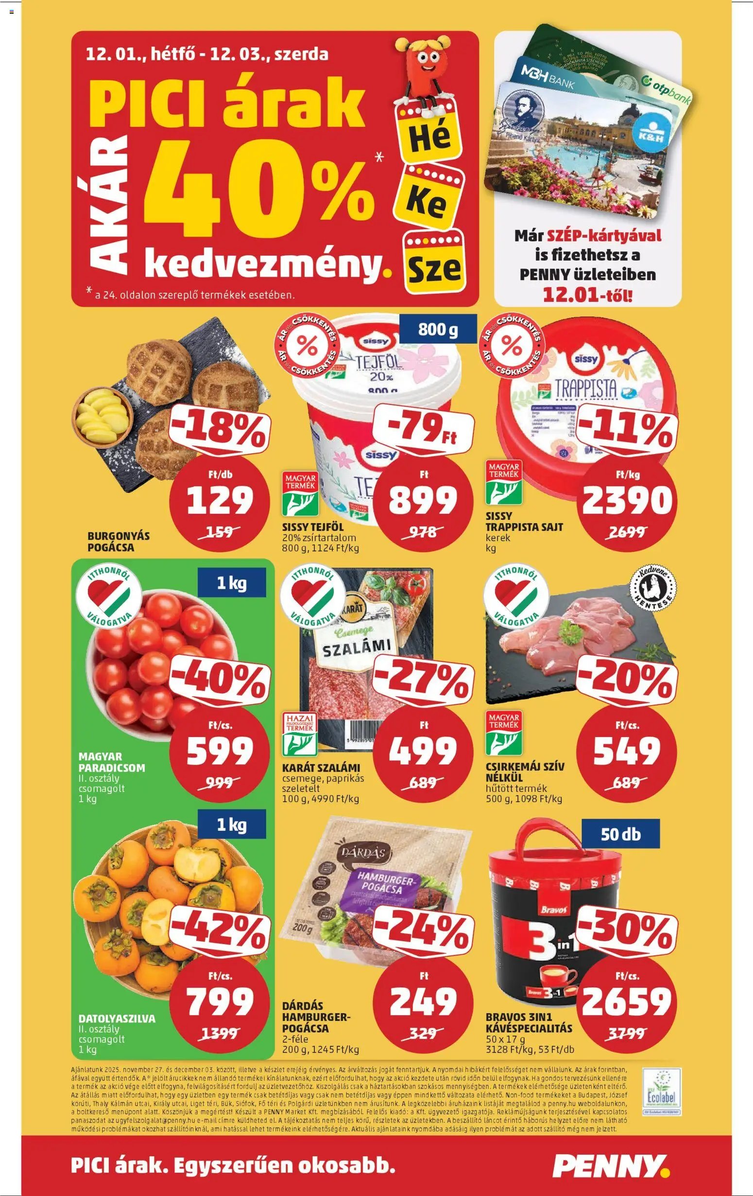 PENNY újság 2025.11.27. Akciós újság PENNY (2025-11-27 - 2025-12-03)
