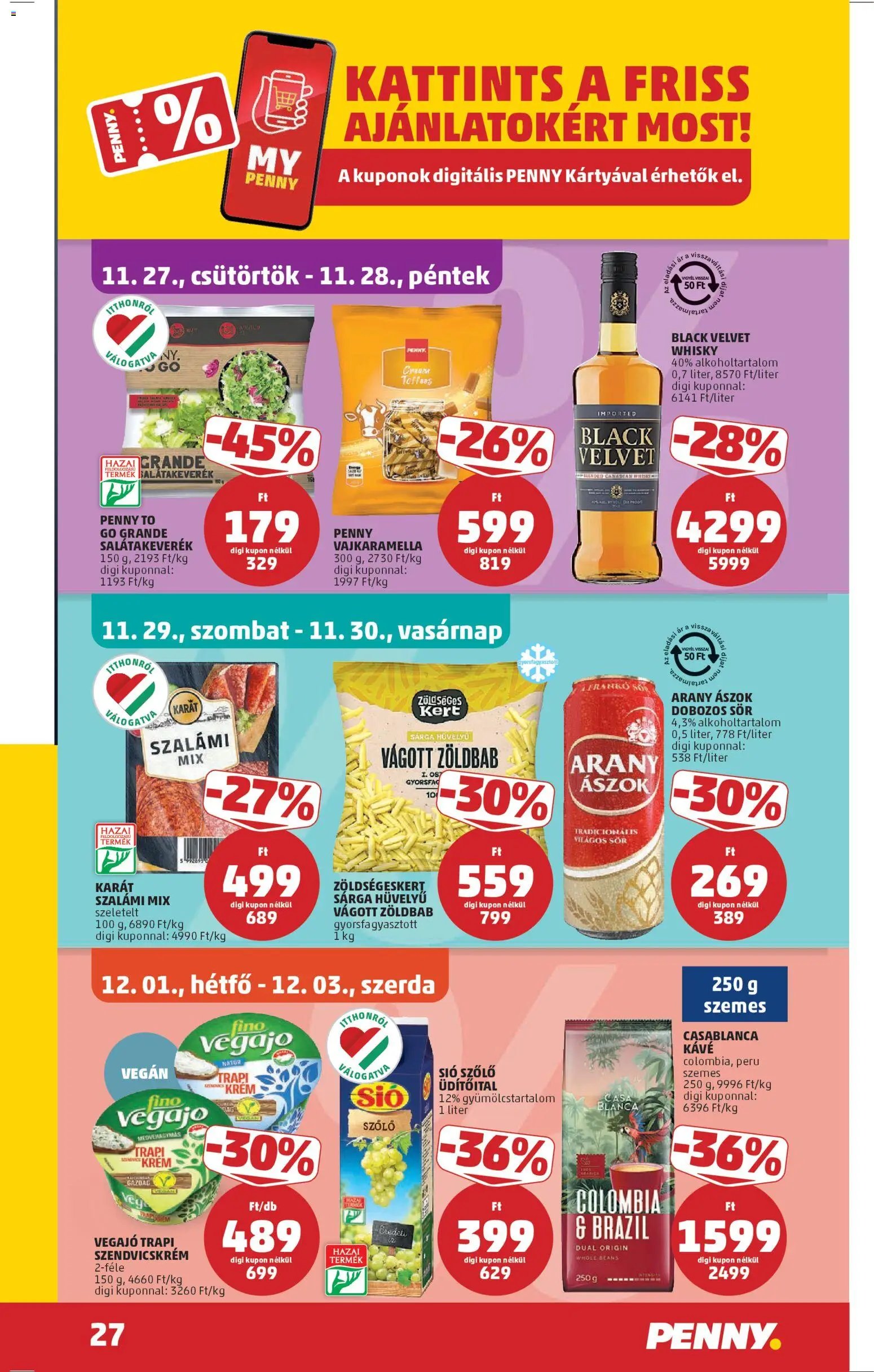 PENNY újság 2025.11.27. Akciós újság PENNY (2025-11-27 - 2025-12-03)