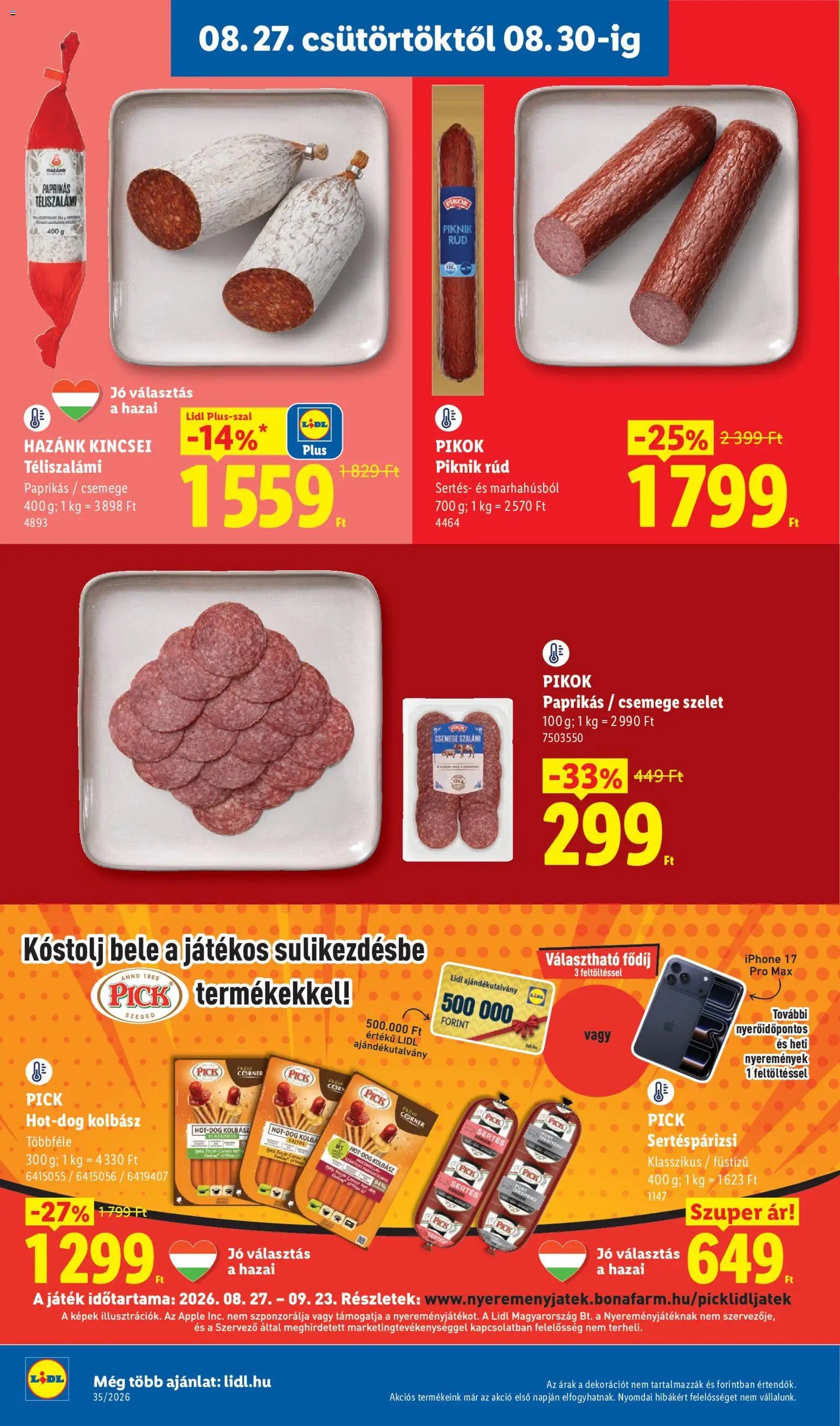 Lidl újság 2026.08.27. Lidl akciós újság
