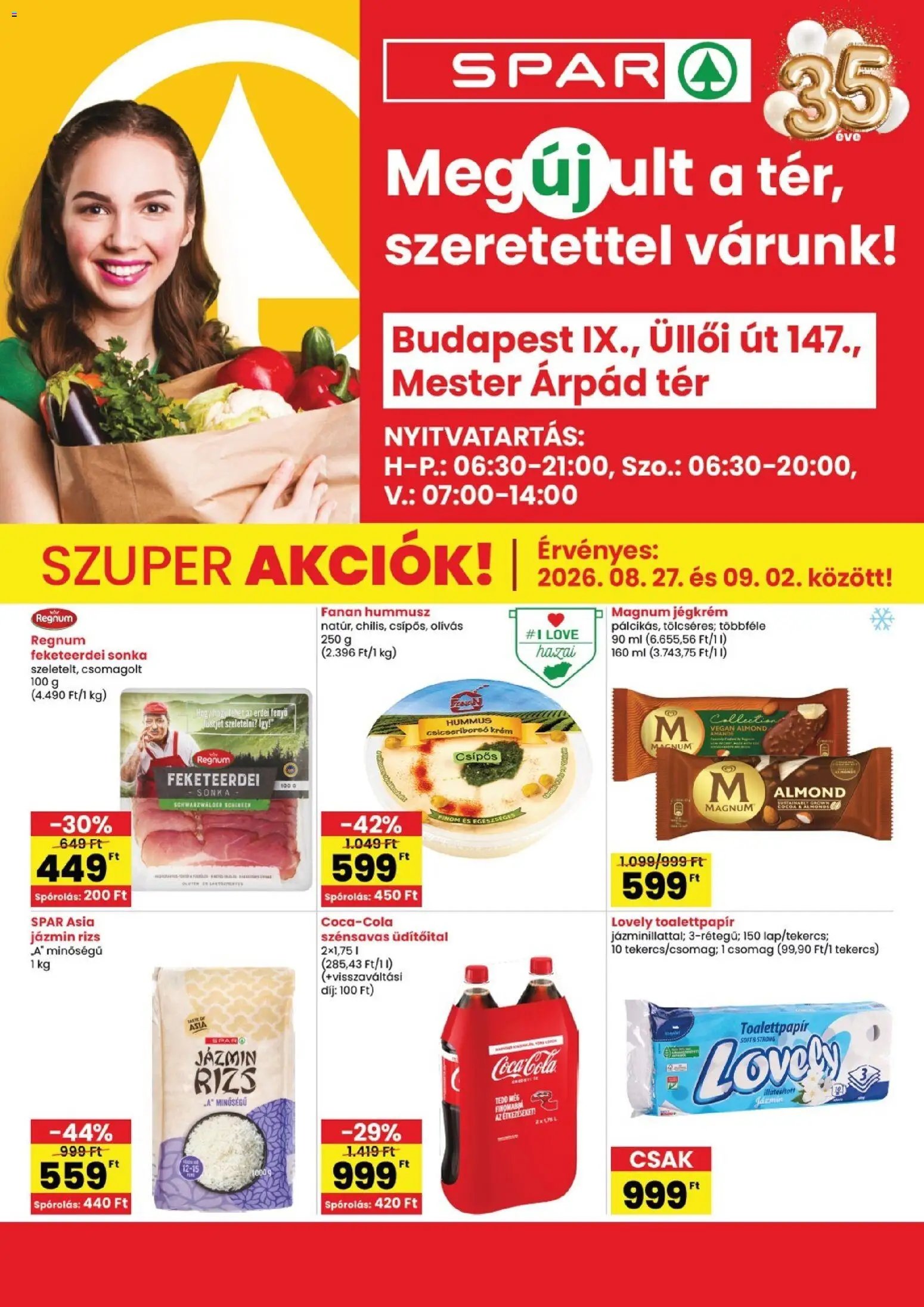 Spar újság 2026.08.27. Spar Bp IX Üllői út szórólap