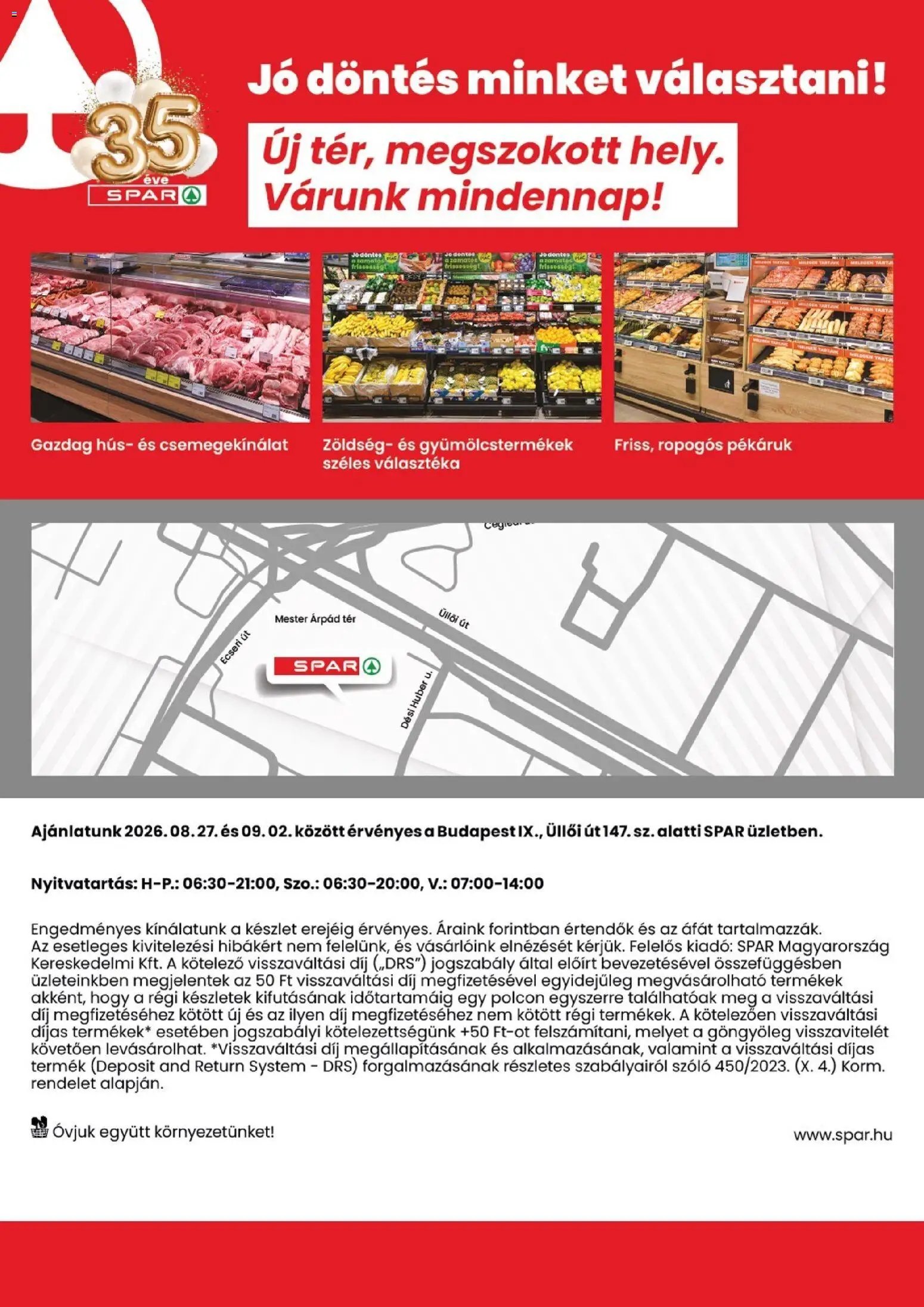 Spar újság 2026.08.27. Spar Bp IX Üllői út szórólap