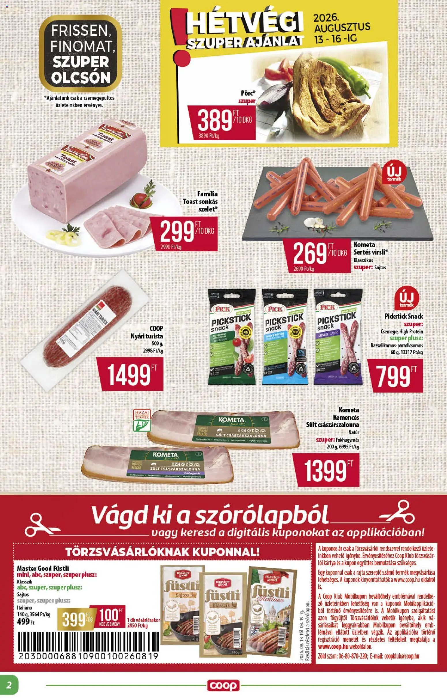 COOP újság 2026.08.13. COOP - Abc & szuper / Alföld Pro-Coop Zrt.