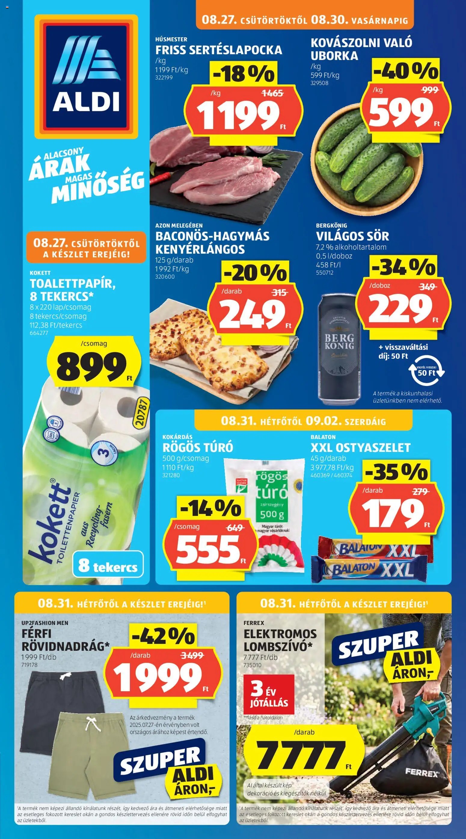 Aldi újság 2026.08.27. Aldi akciós újság
