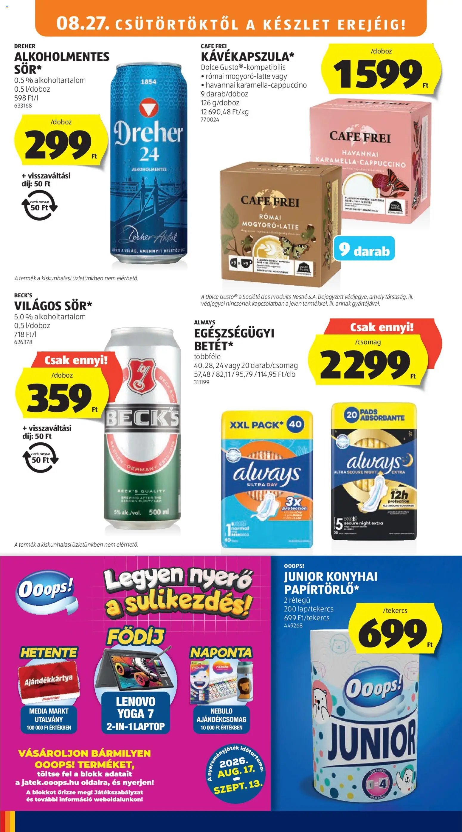Aldi újság 2026.08.27. Aldi akciós újság