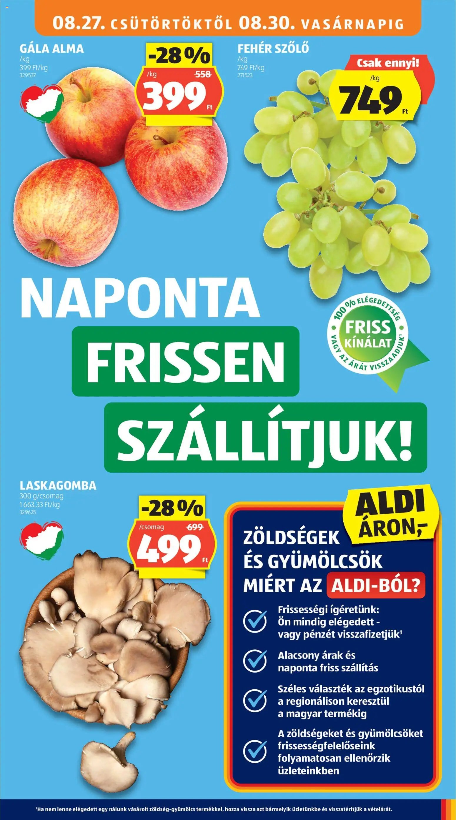 Aldi újság 2026.08.27. Aldi akciós újság