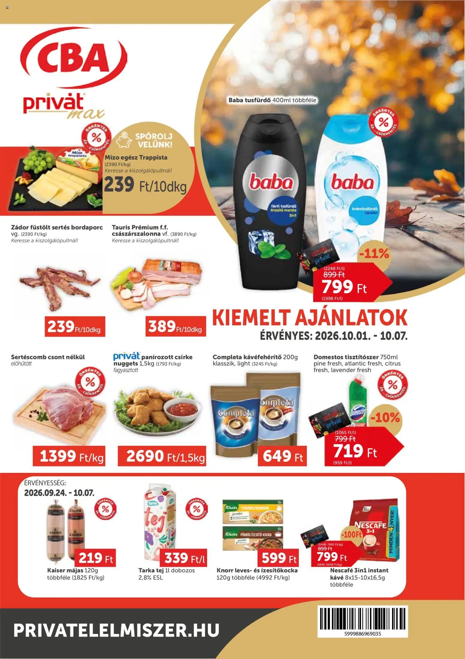 PRIVÁT újság 2026.10.01. PRIVÁT Aktuális szórólap MAX