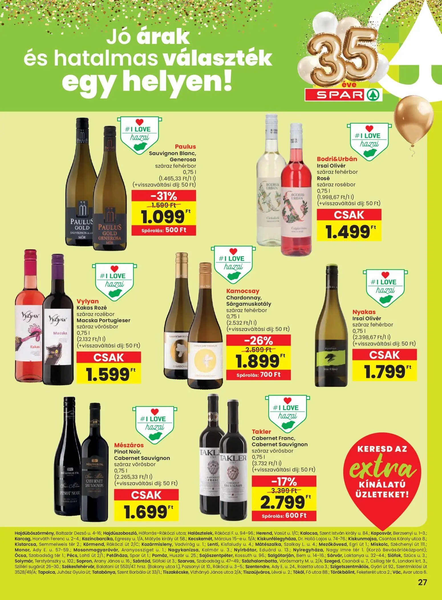 Spar újság 2026.01.22. Extra ajánlat (2026-01-22 - 2026-01-28)