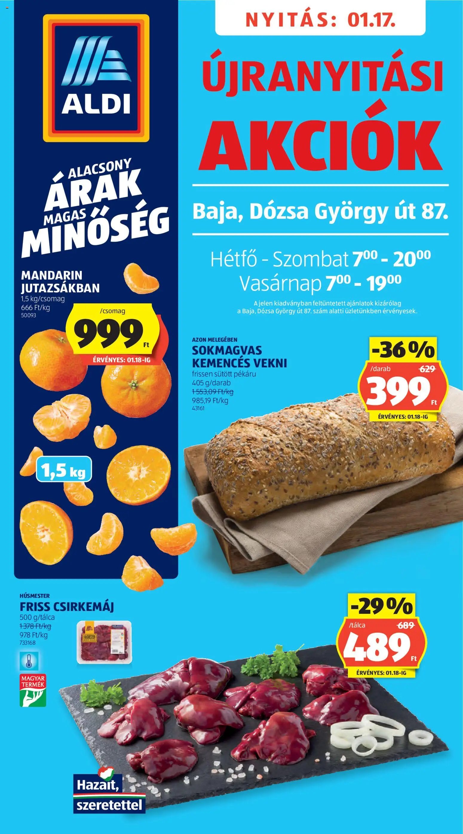 Aldi újság 2026.01.17. Újranyitás: Baja (2026-01-17 - 2026-01-18)