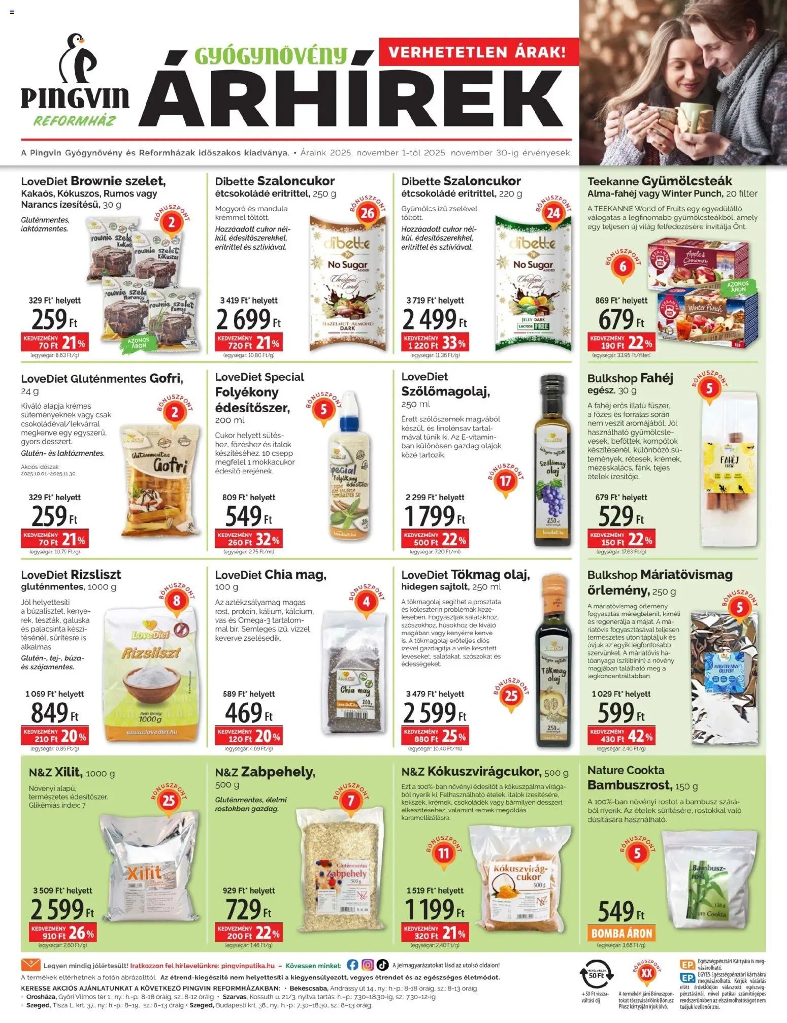 Pingvin Patika újság 2025.11.01. Pingvin Reformház Árhírek (2025-11-01 - 2025-11-30)