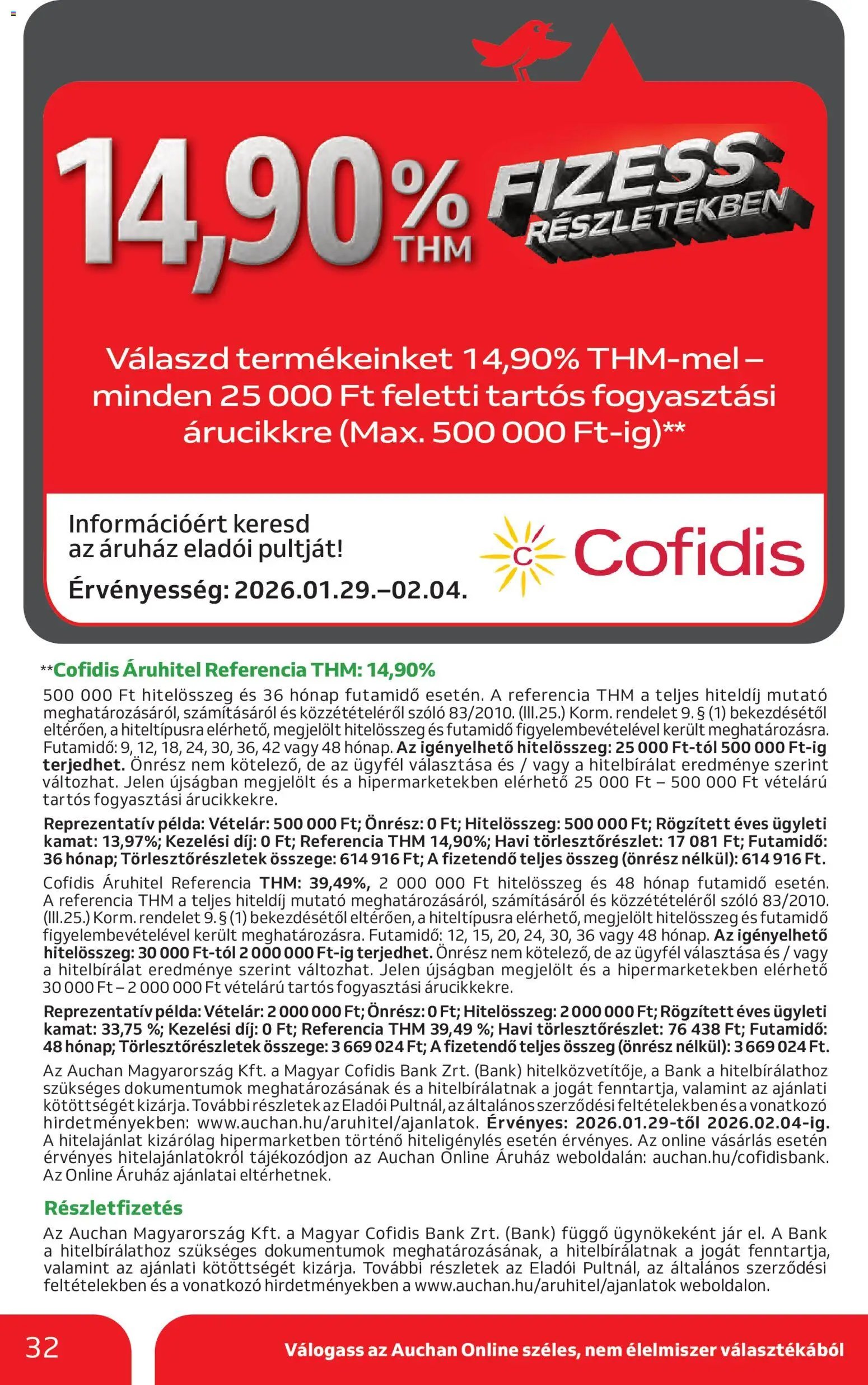 Auchan újság 2026.01.29. Heti Hipermarket ajánlataink (2026-01-29 - 2026-02-04)