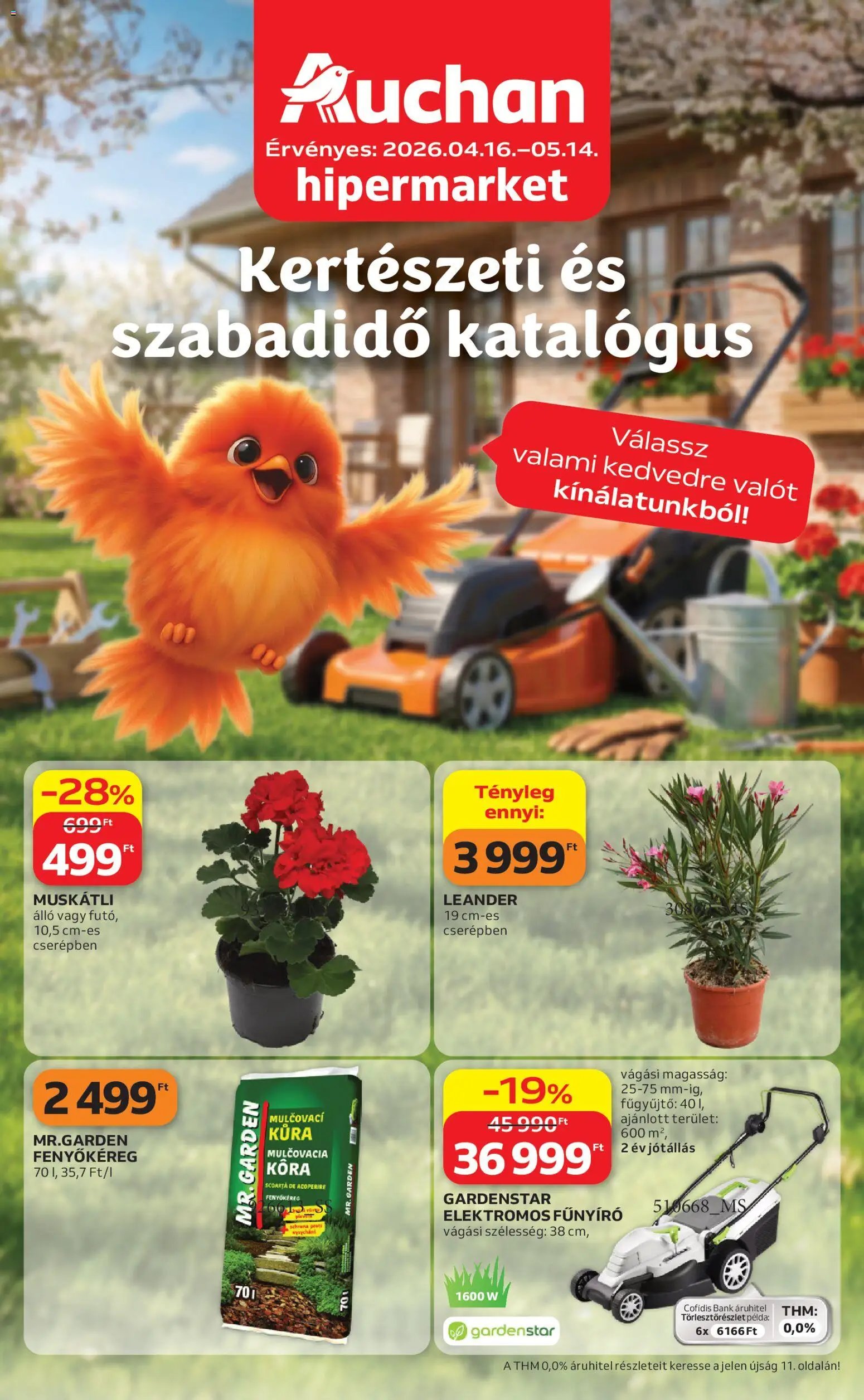 Auchan újság 2026.04.16. Auchan Kertészet és Szabadidő (2026-04-16 - 2026-05-14)