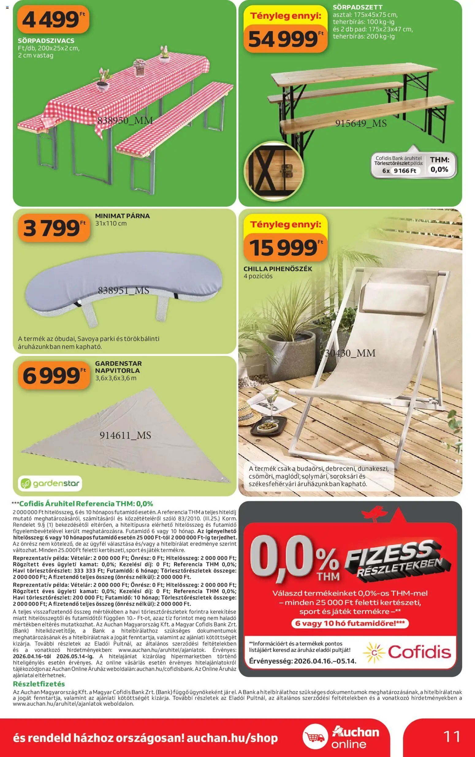 Auchan újság 2026.04.16. Auchan Kertészet és Szabadidő (2026-04-16 - 2026-05-14)