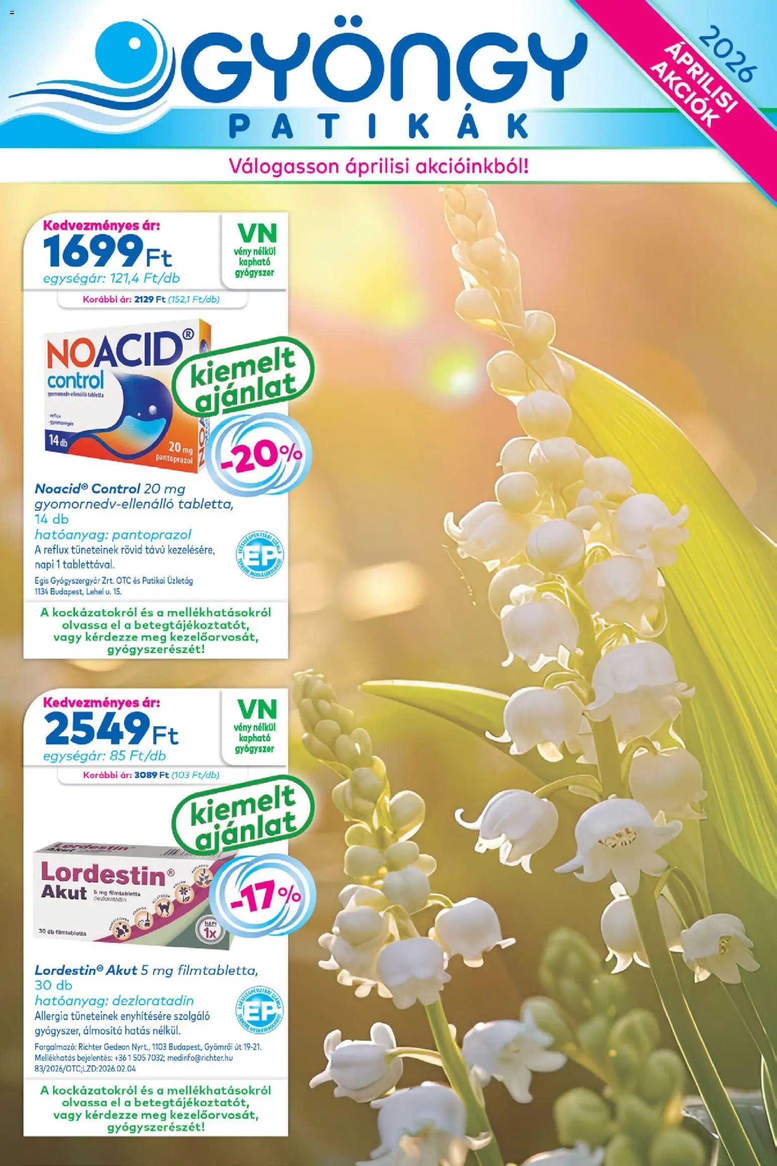 Gyöngy Patikák újság 2026.04.01. Gyöngy Patikák akciós újság (2026-04-01 - 2026-04-30)