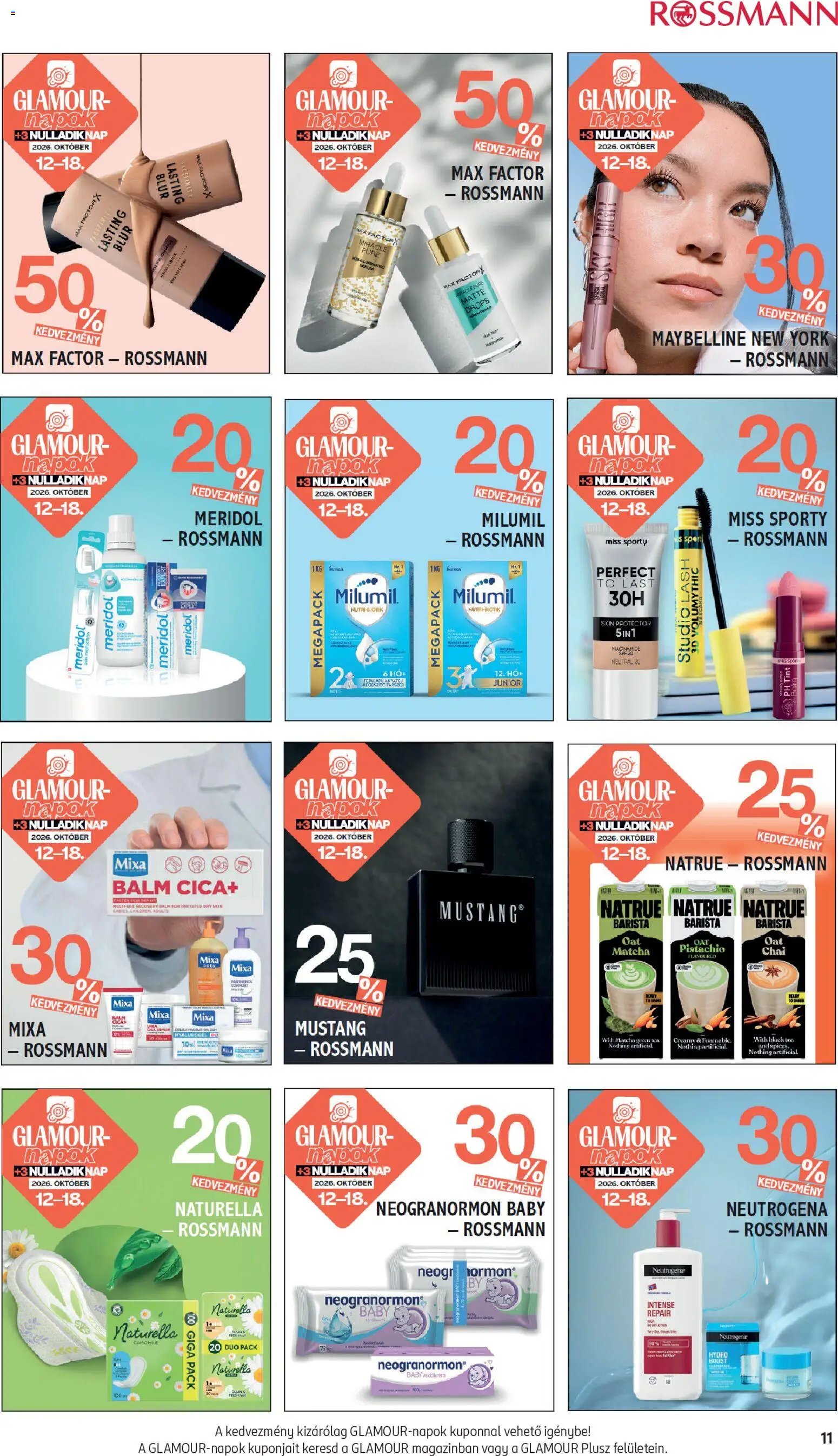 Rossmann akciós újság Glamour-napok 2026.10.12. - lapozható formában szórólap ✳️