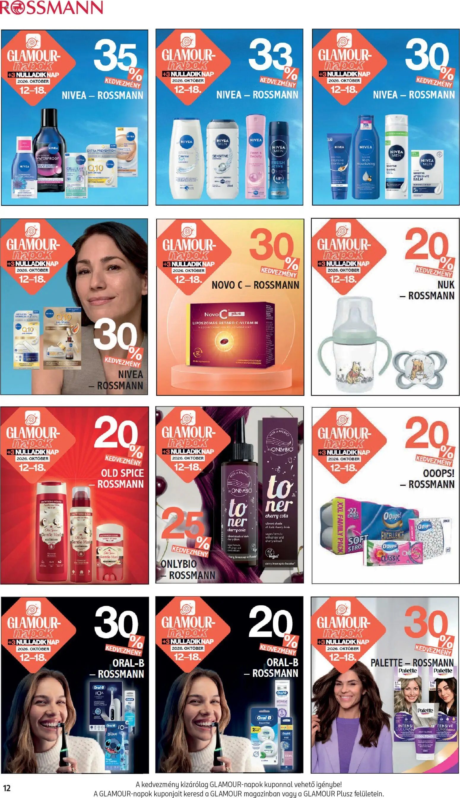 Rossmann akciós újság Glamour-napok 2026.10.12. - lapozható formában szórólap ✳️