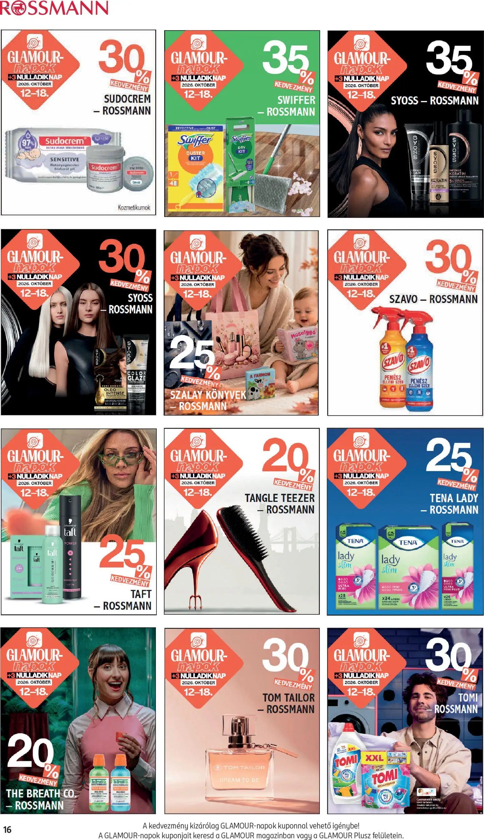 Rossmann akciós újság Glamour-napok 2026.10.12. - lapozható formában szórólap ✳️