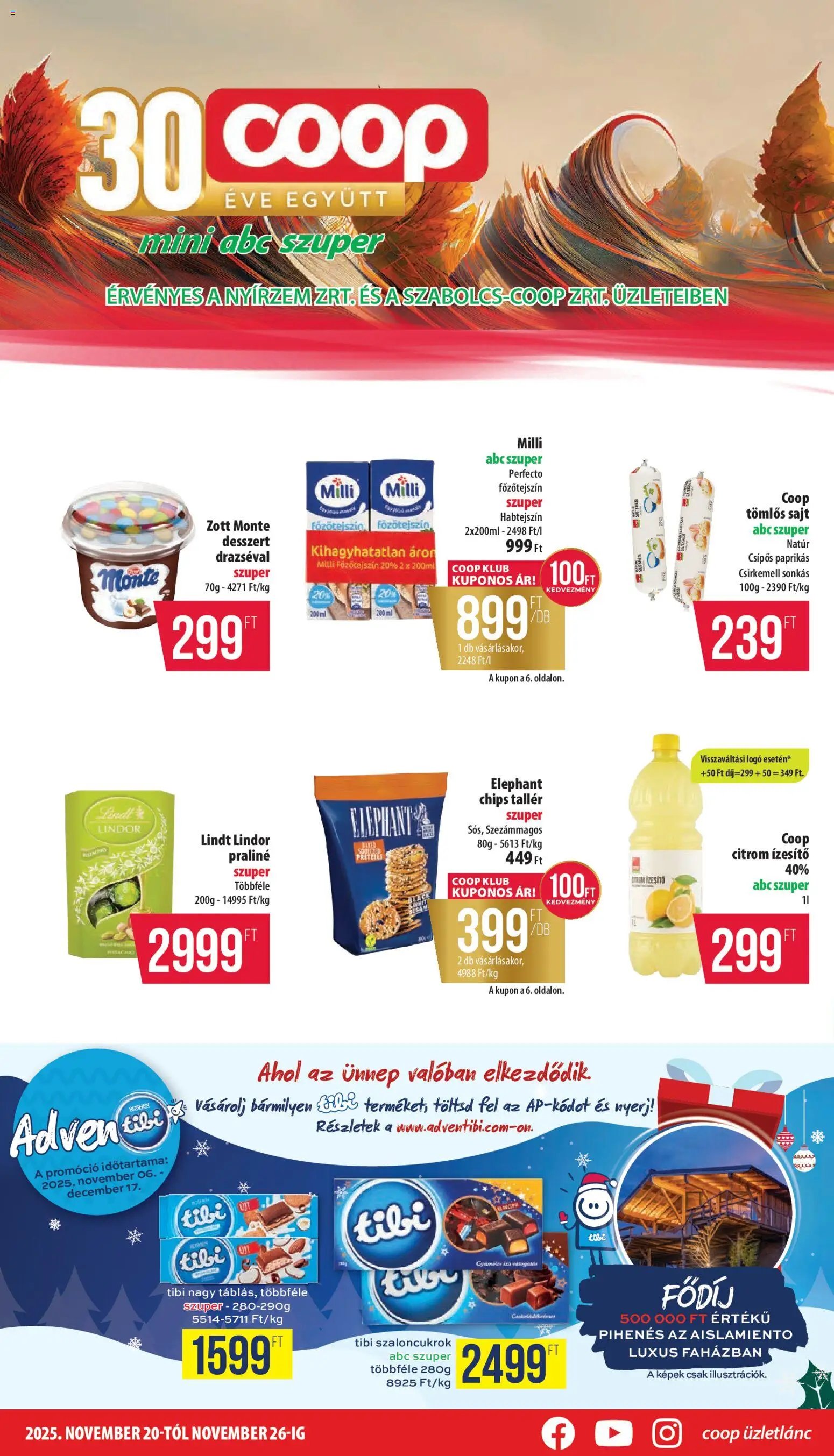 COOP újság 2025.11.20. Nyírzem - Mini & Abc & Szuper (2025-11-20 - 2025-11-26)