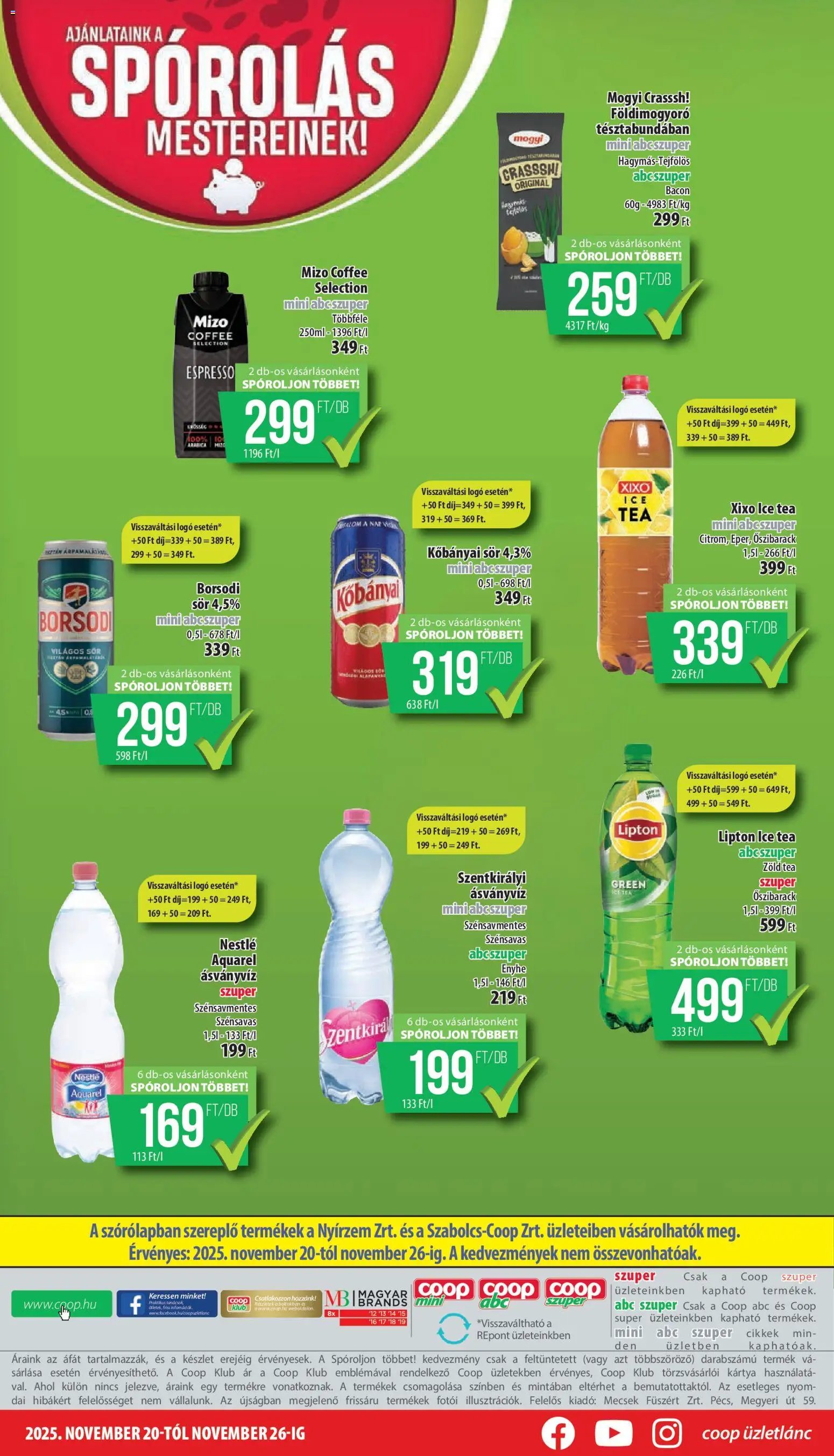 COOP újság 2025.11.20. Nyírzem - Mini & Abc & Szuper (2025-11-20 - 2025-11-26)