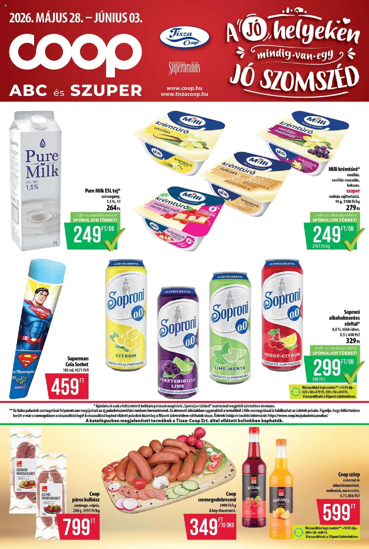 COOP újság 2026.05.28. COOP - Abc & Szuper / Tisza (2026-05-28 - 2026-06-03)