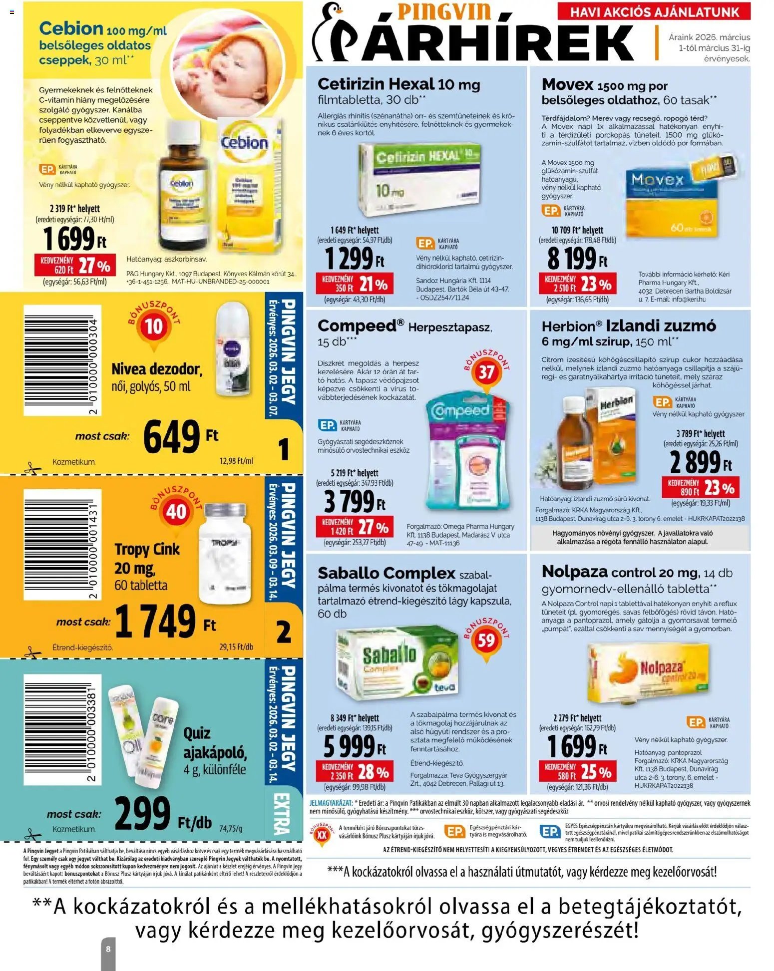 Pingvin Patika újság 2026.03.01. Pingvin Patika Magazin (2026-03-01 - 2026-03-31)