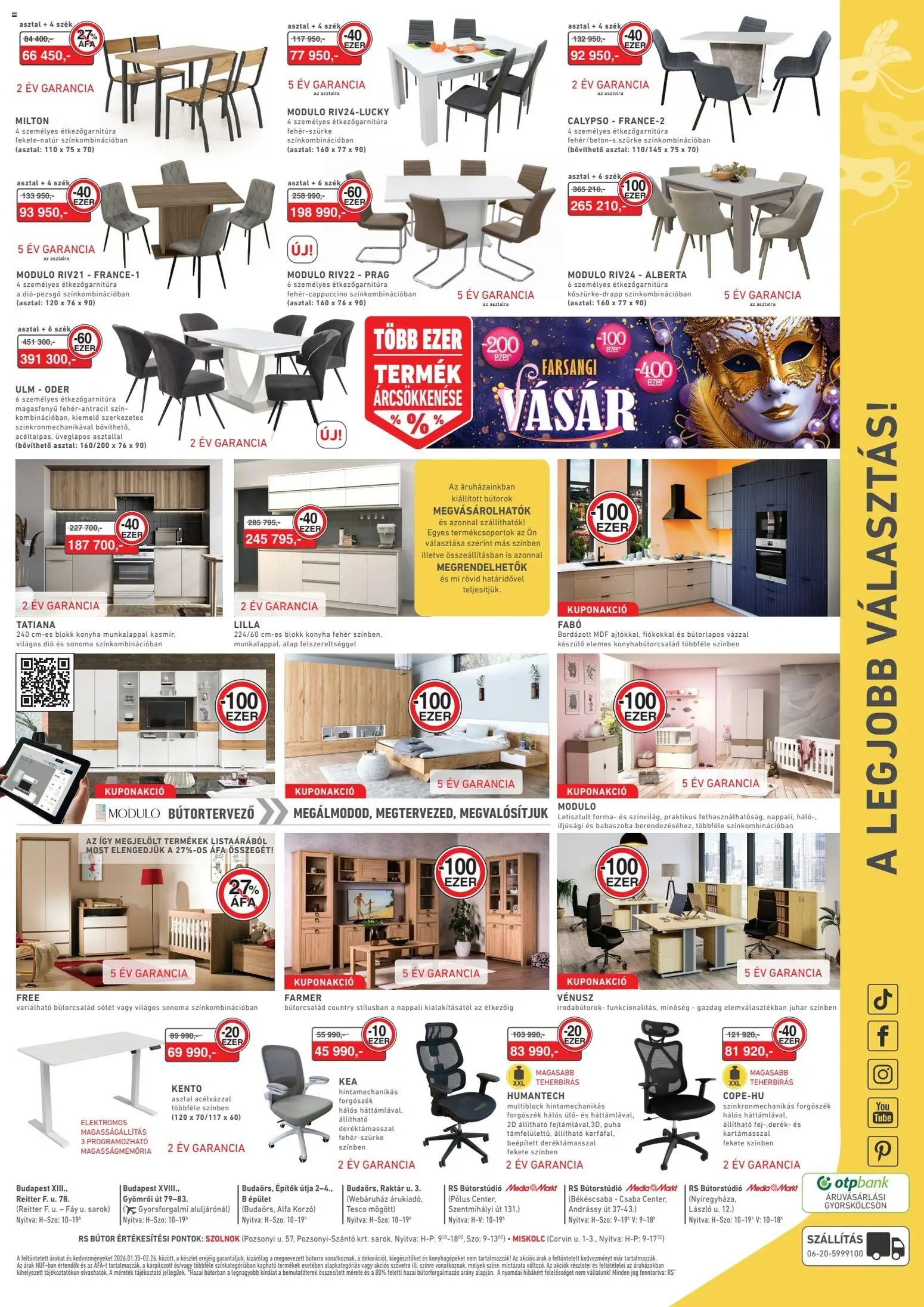 RS Bútor újság 2026.01.30. Akciós újság RS Bútor (2026-01-30 - 2026-02-26)