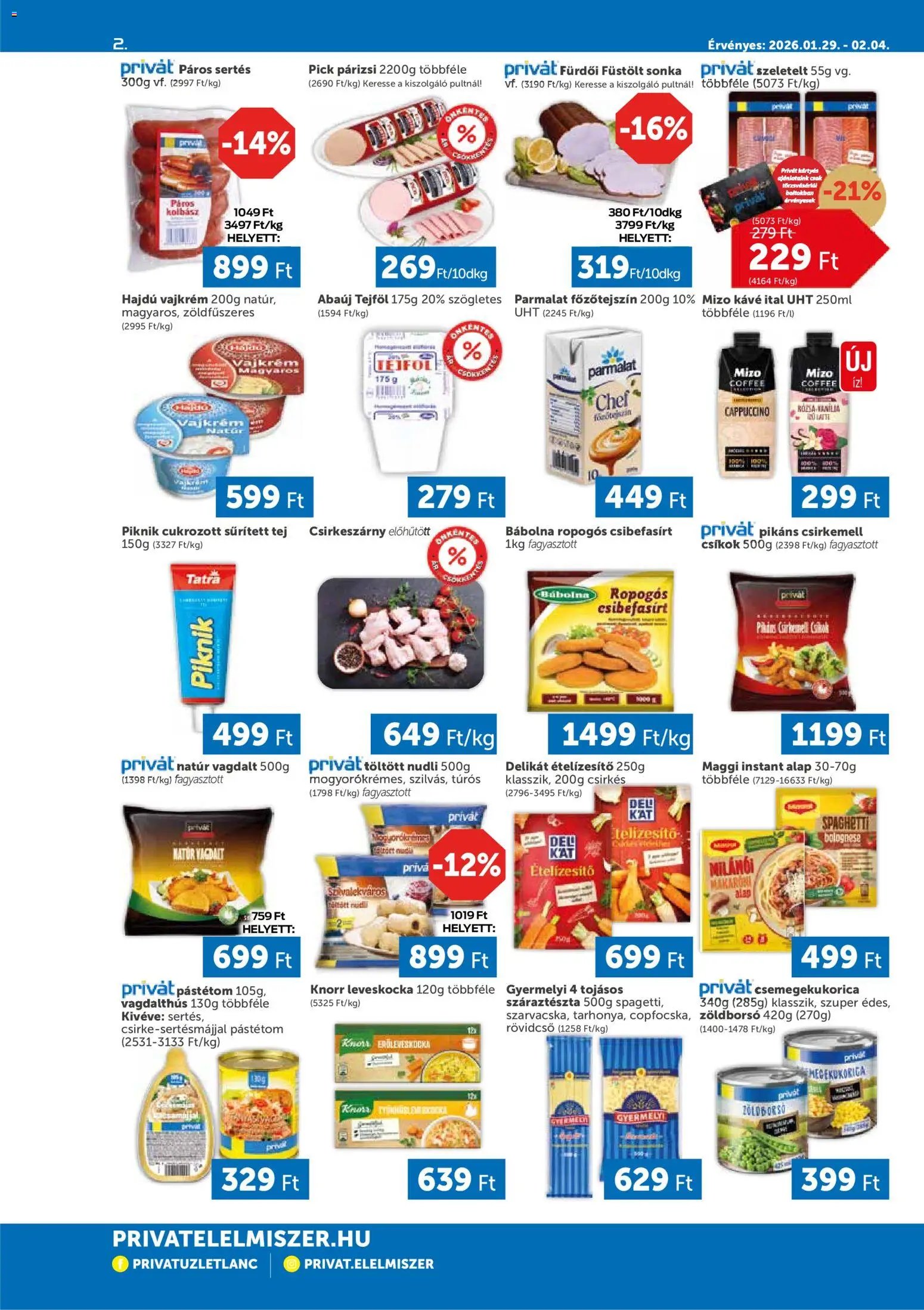 PRIVÁT újság 2026.01.29. Akciós újság PRIVÁT (2026-01-29 - 2026-02-04)