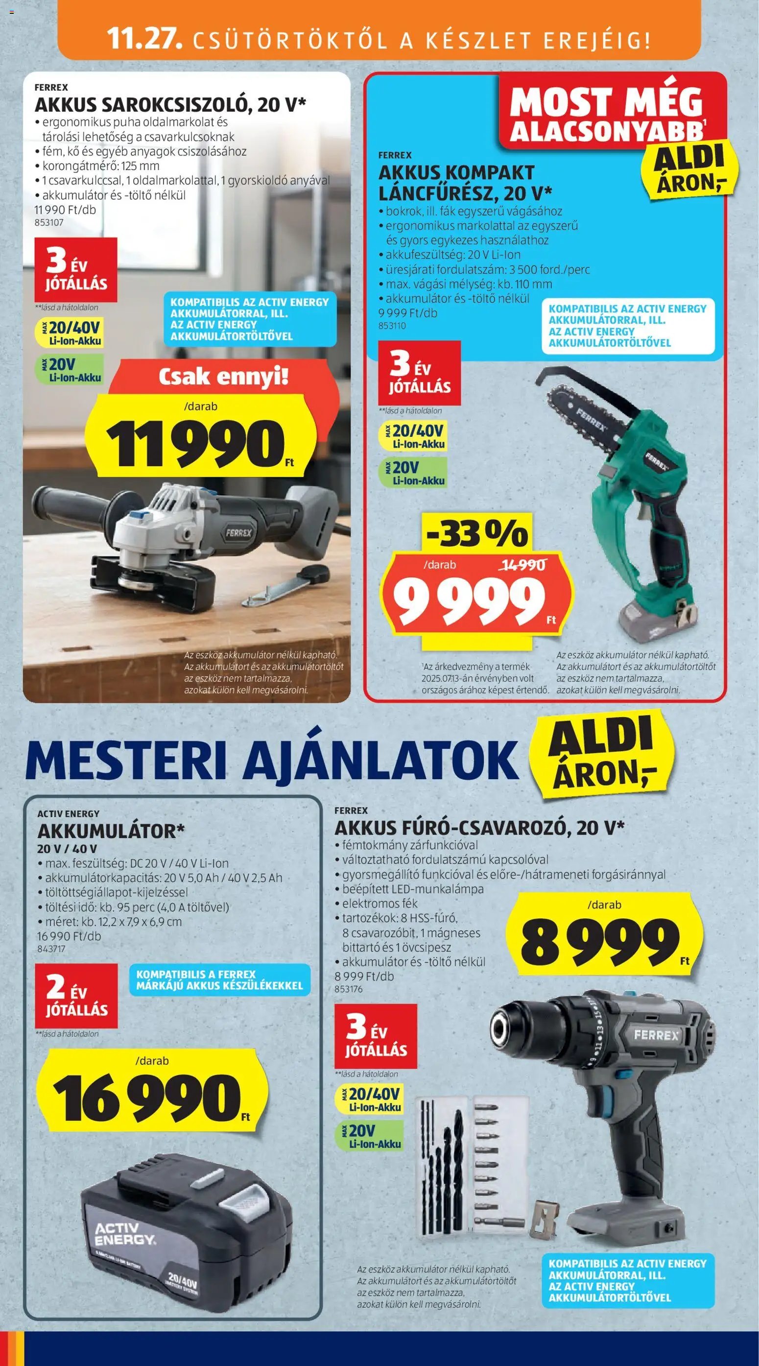 Aldi újság 2025.11.27. Középső sor termékei (2025-11-27 - 2025-12-03)