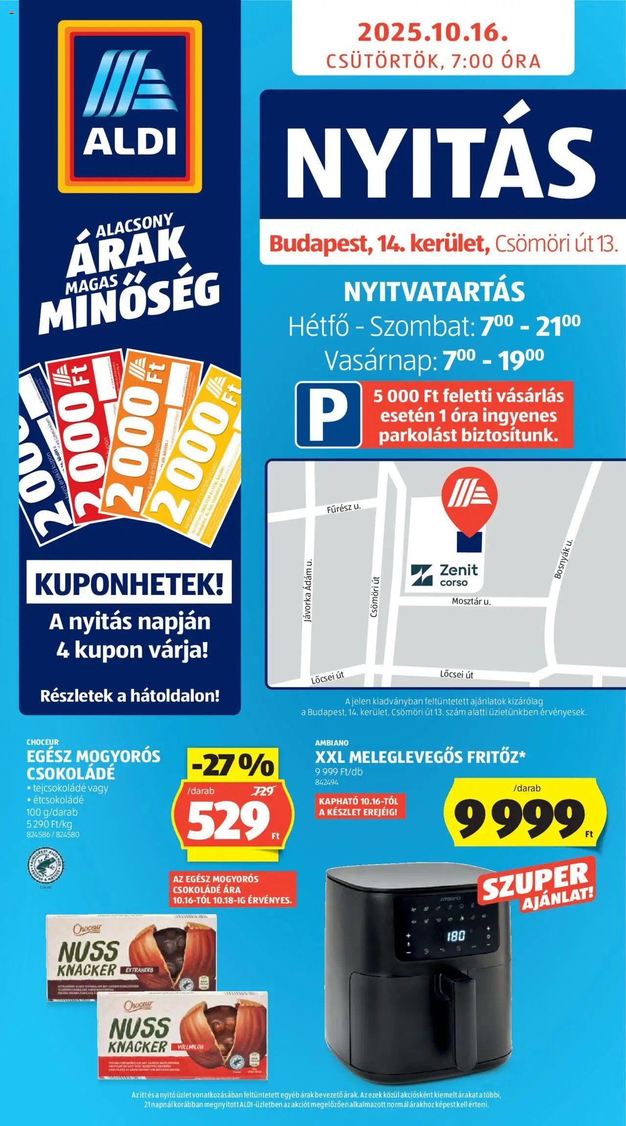 Aldi újság 2025.10.16. Üzletnyitás: Budapest (2025-10-16 - 2025-10-18)