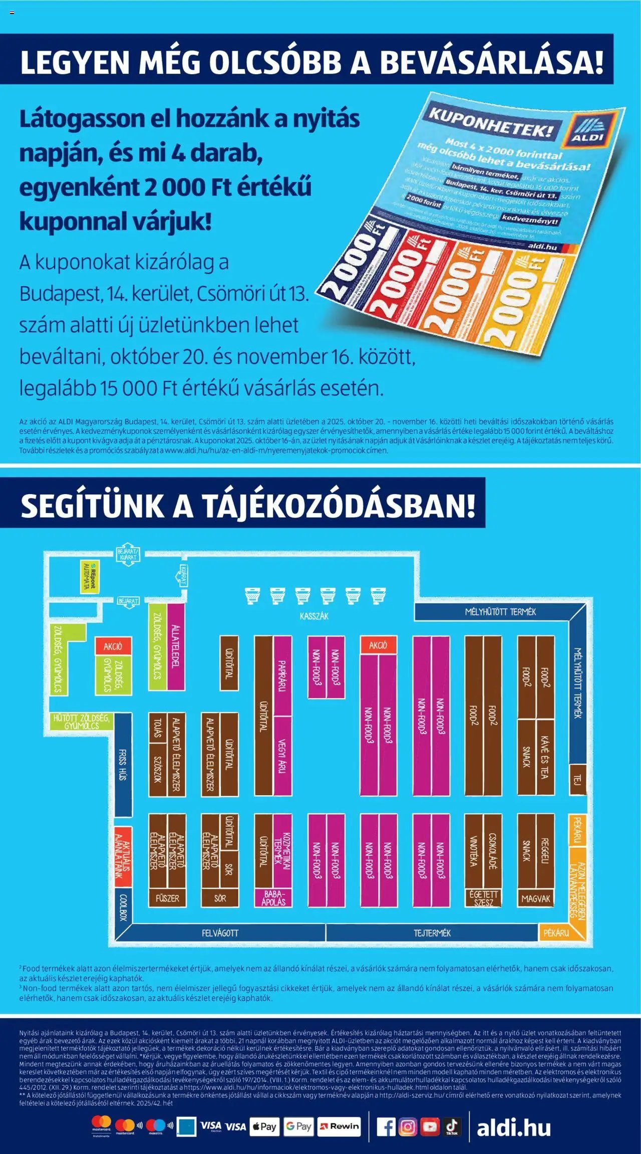 Aldi újság 2025.10.16. Üzletnyitás: Budapest (2025-10-16 - 2025-10-18)