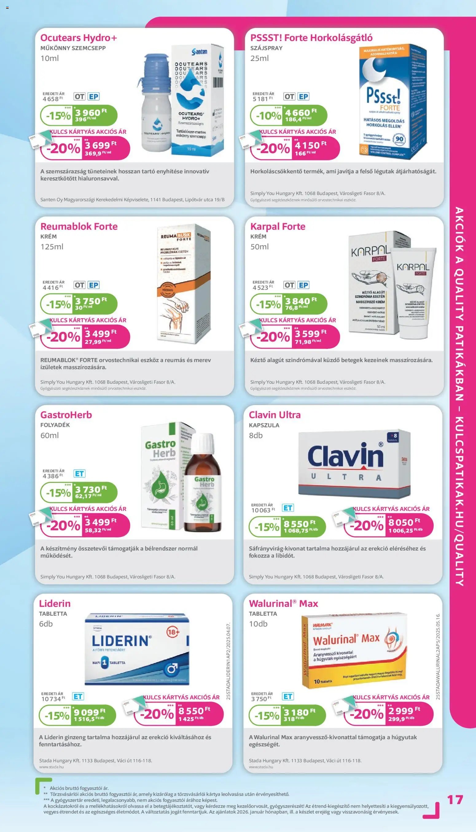 Kulcs Patika újság 2026.01.01. Akciós újság Kulcs Patika (2026-01-01 - 2026-01-31)