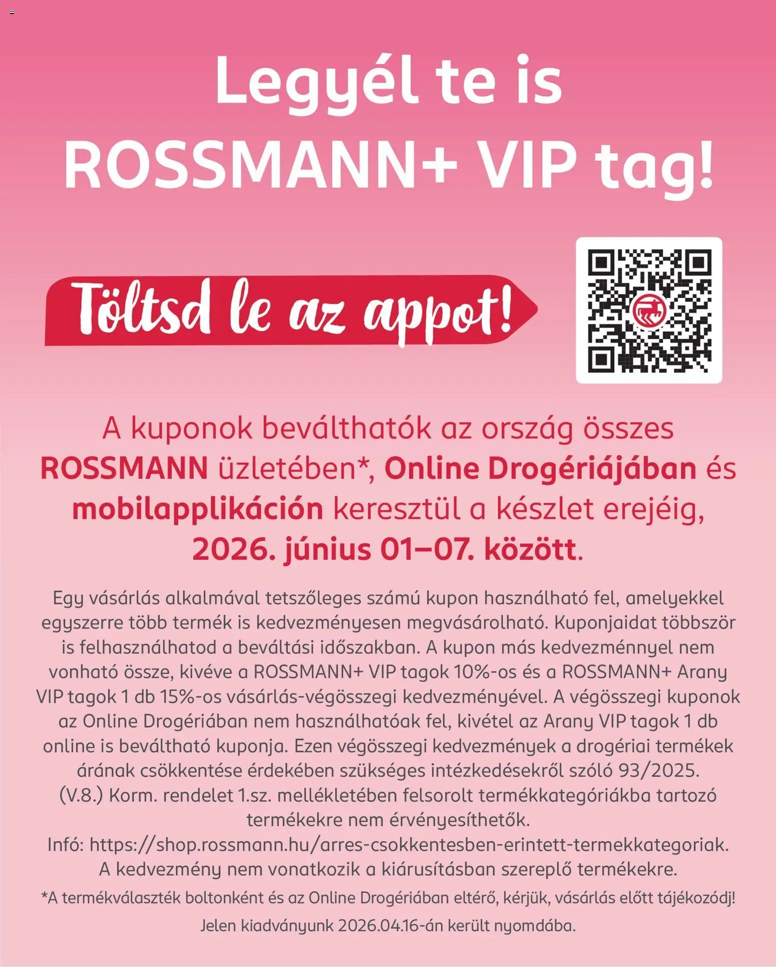 Rossmann újság 2026.06.01. Rossmann Kupon Napok (2026-06-01 - 2026-06-07)