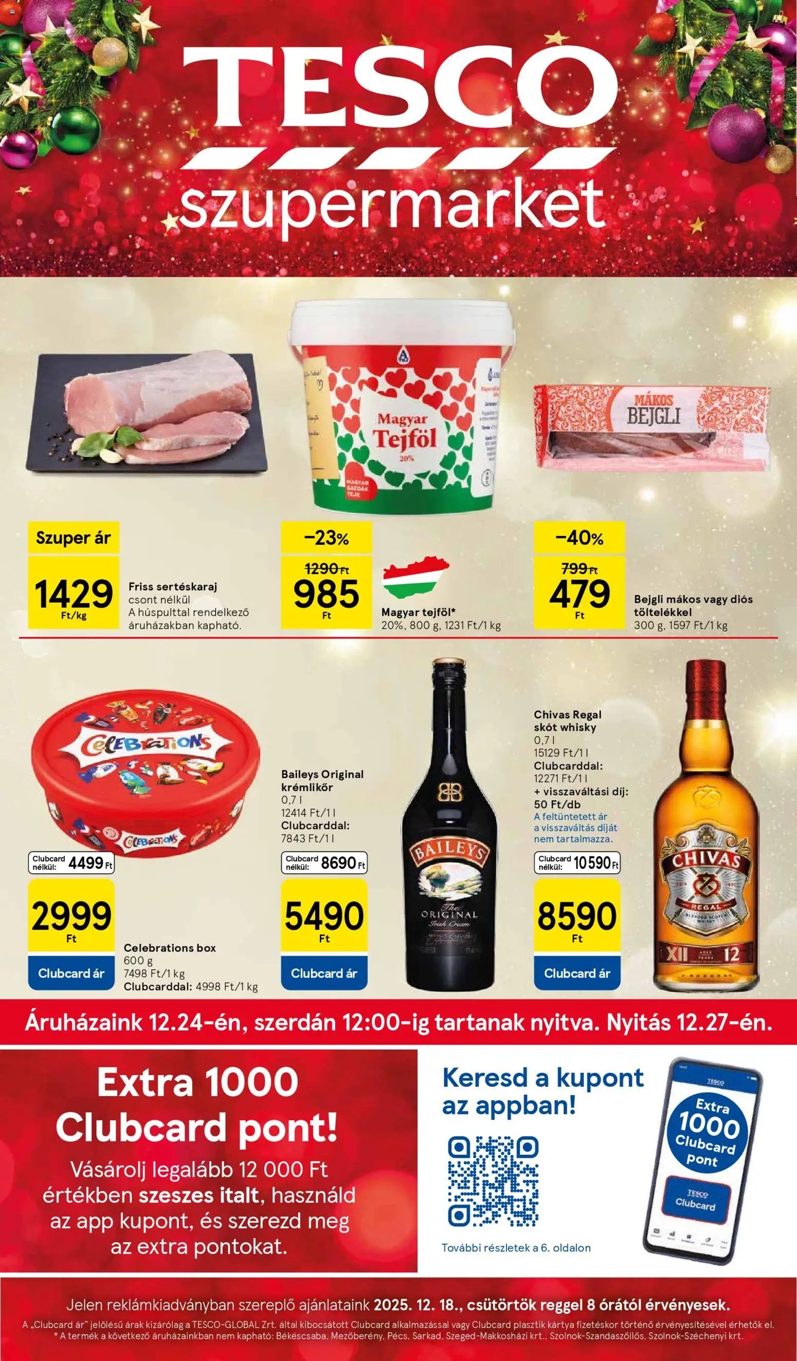 Tesco újság 2025.12.18. Szupermarket akciós újság (2025-12-18 - 2025-12-24)