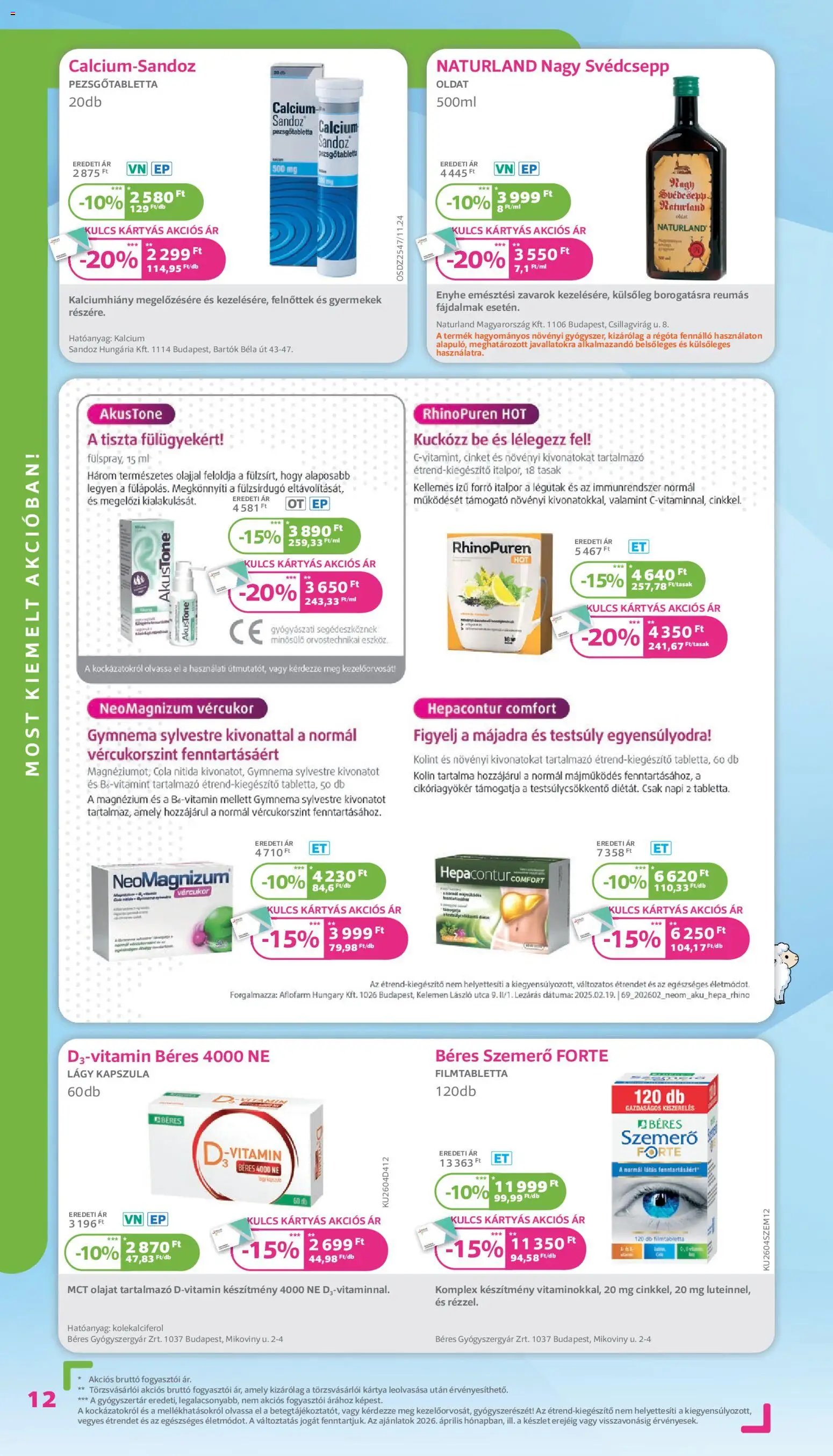 Kulcs Patika újság 2026.04.01. Kulcs Patika akciós újság (2026-04-01 - 2026-04-30)