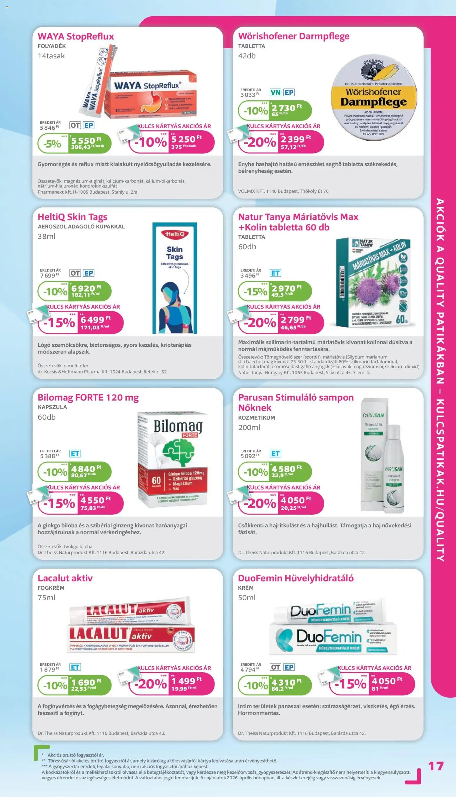 Kulcs Patika újság 2026.04.01. Kulcs Patika akciós újság (2026-04-01 - 2026-04-30)