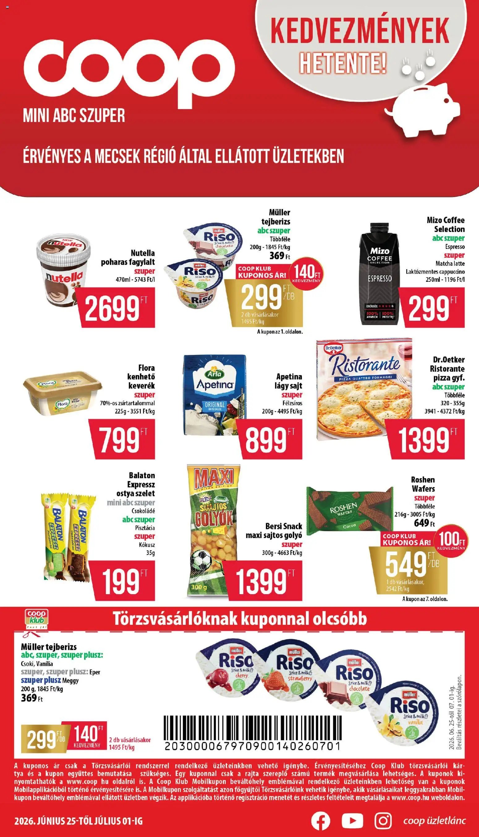 COOP újság 2026.06.25. COOP - Mini & Abc & Szuper / Mecsek