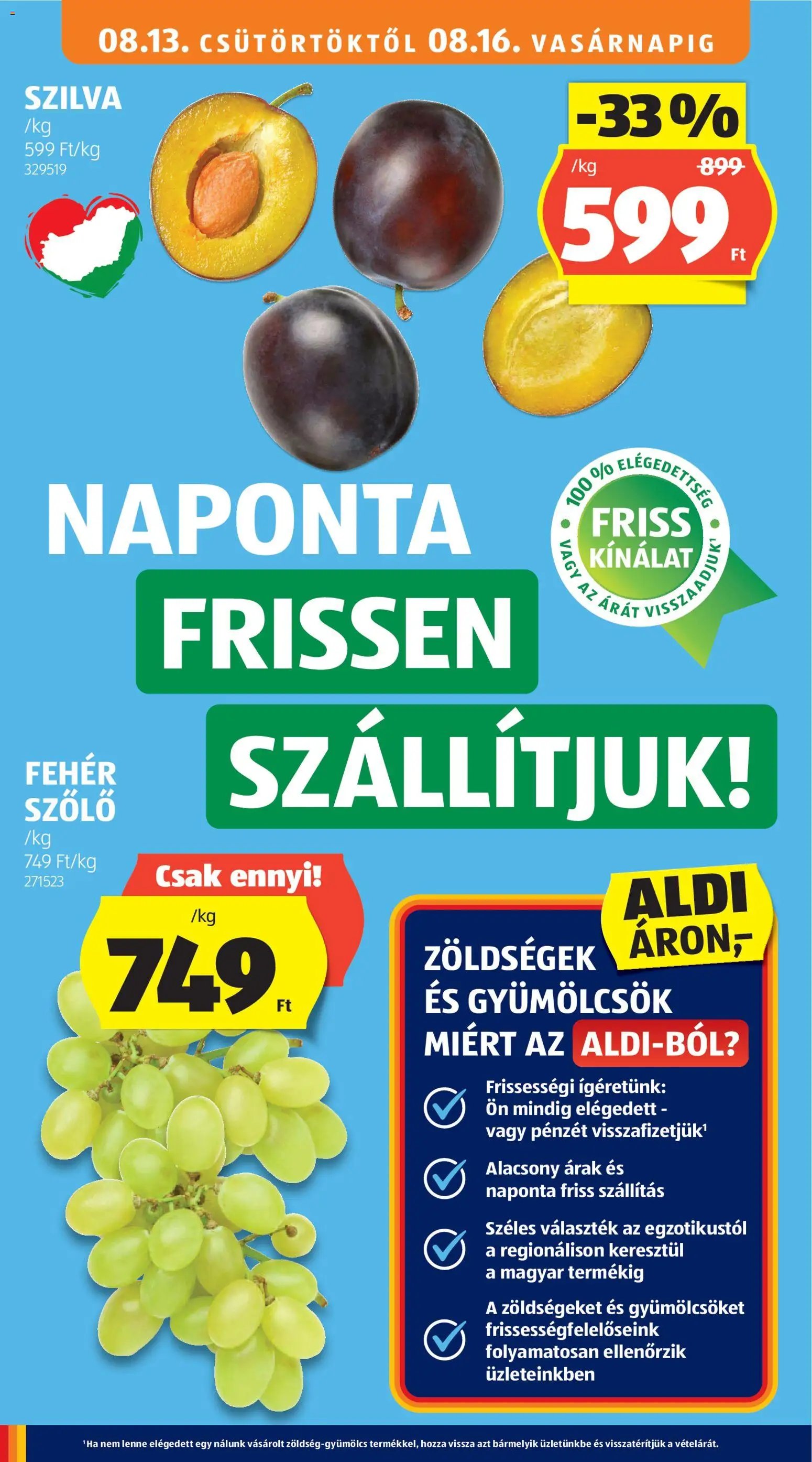 Aldi újság 2026.08.13. Aldi akciós újság