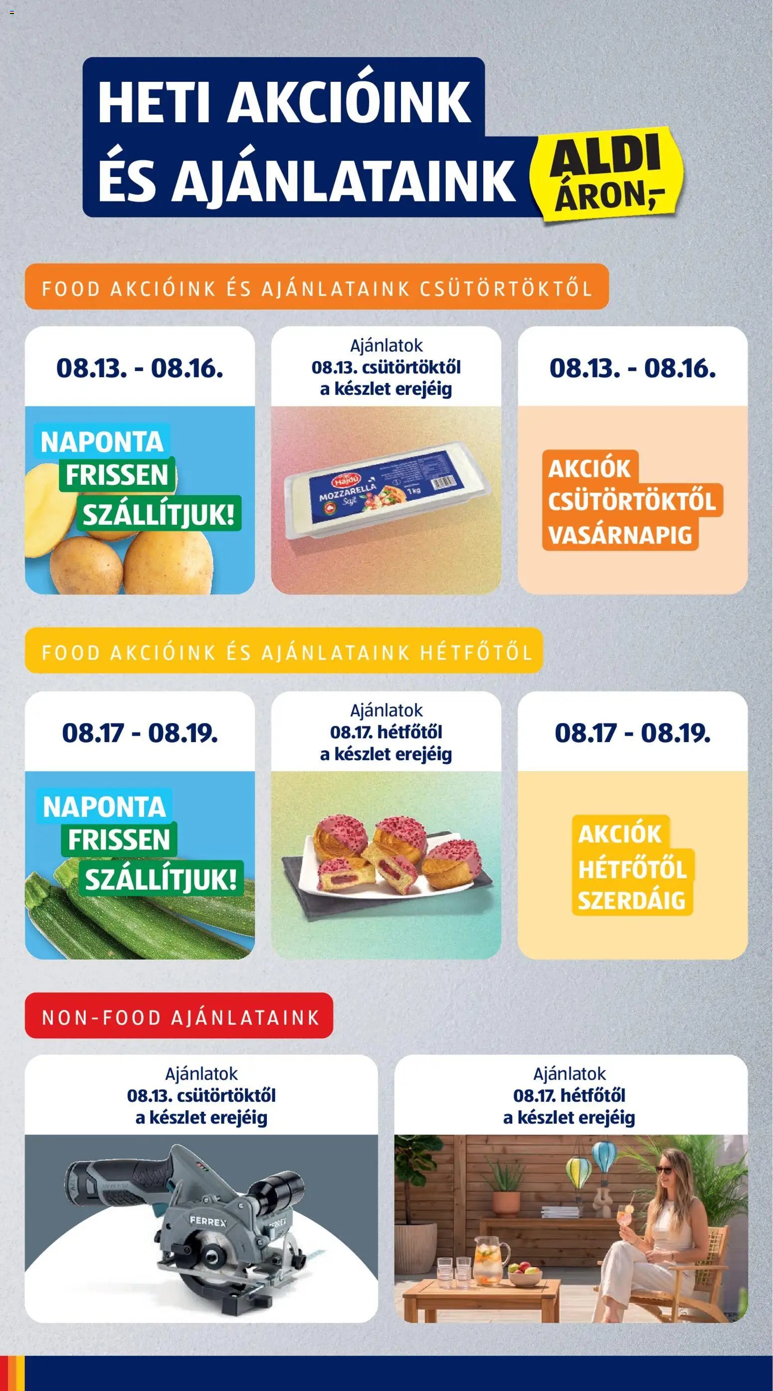 Aldi újság 2026.08.13. Aldi akciós újság