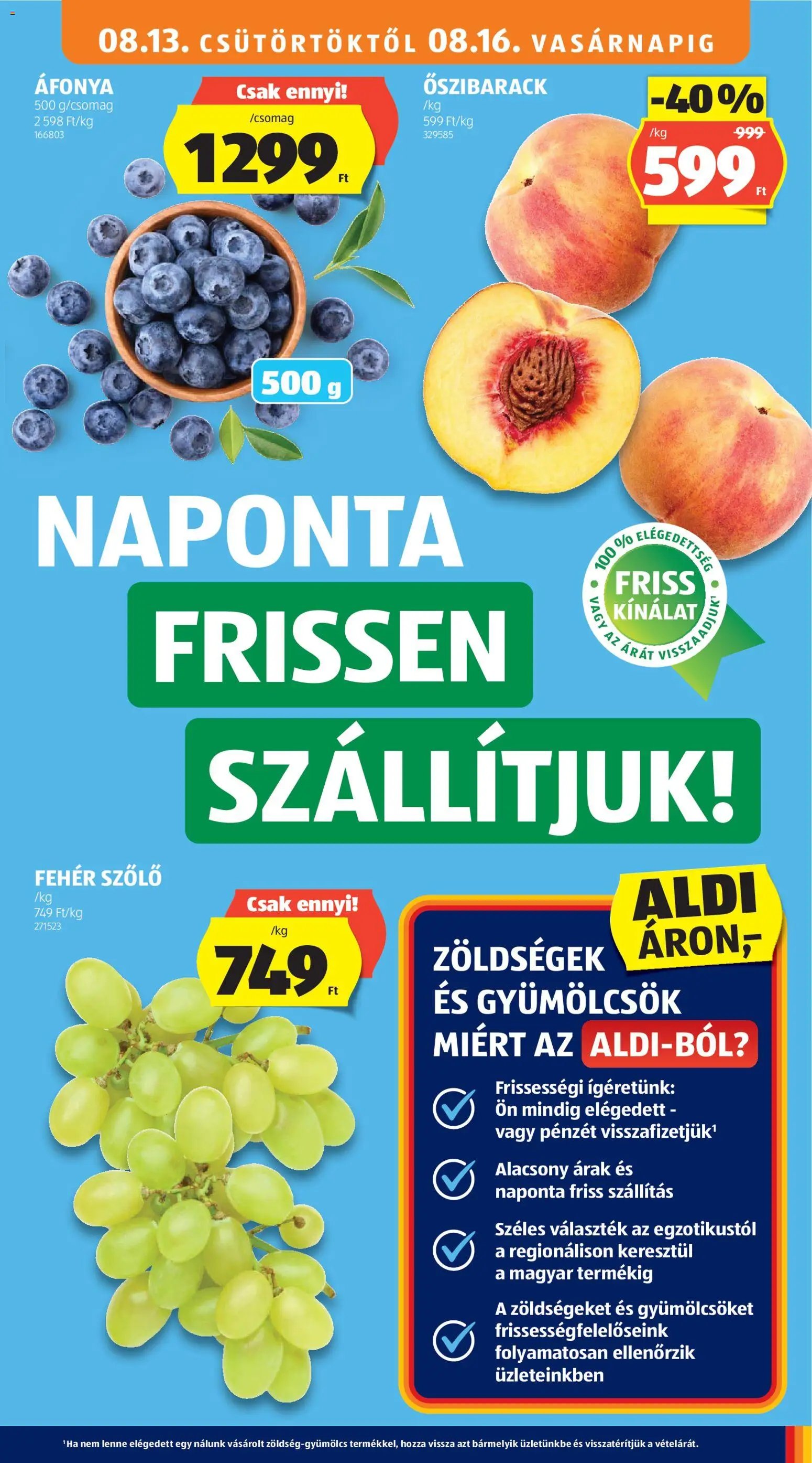 Aldi újság 2026.08.13. Aldi akciós újság
