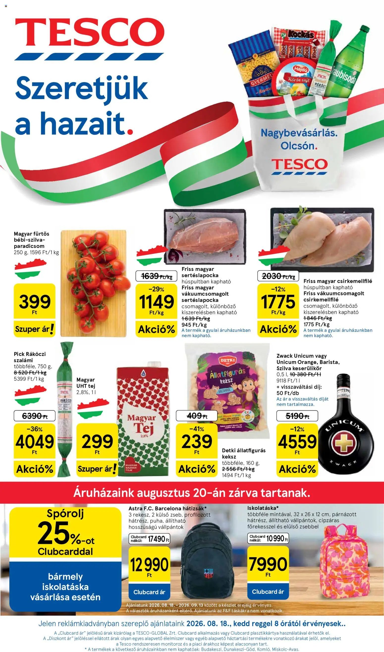 Tesco újság 2026.08.18. Tesco aktuális akciós újság