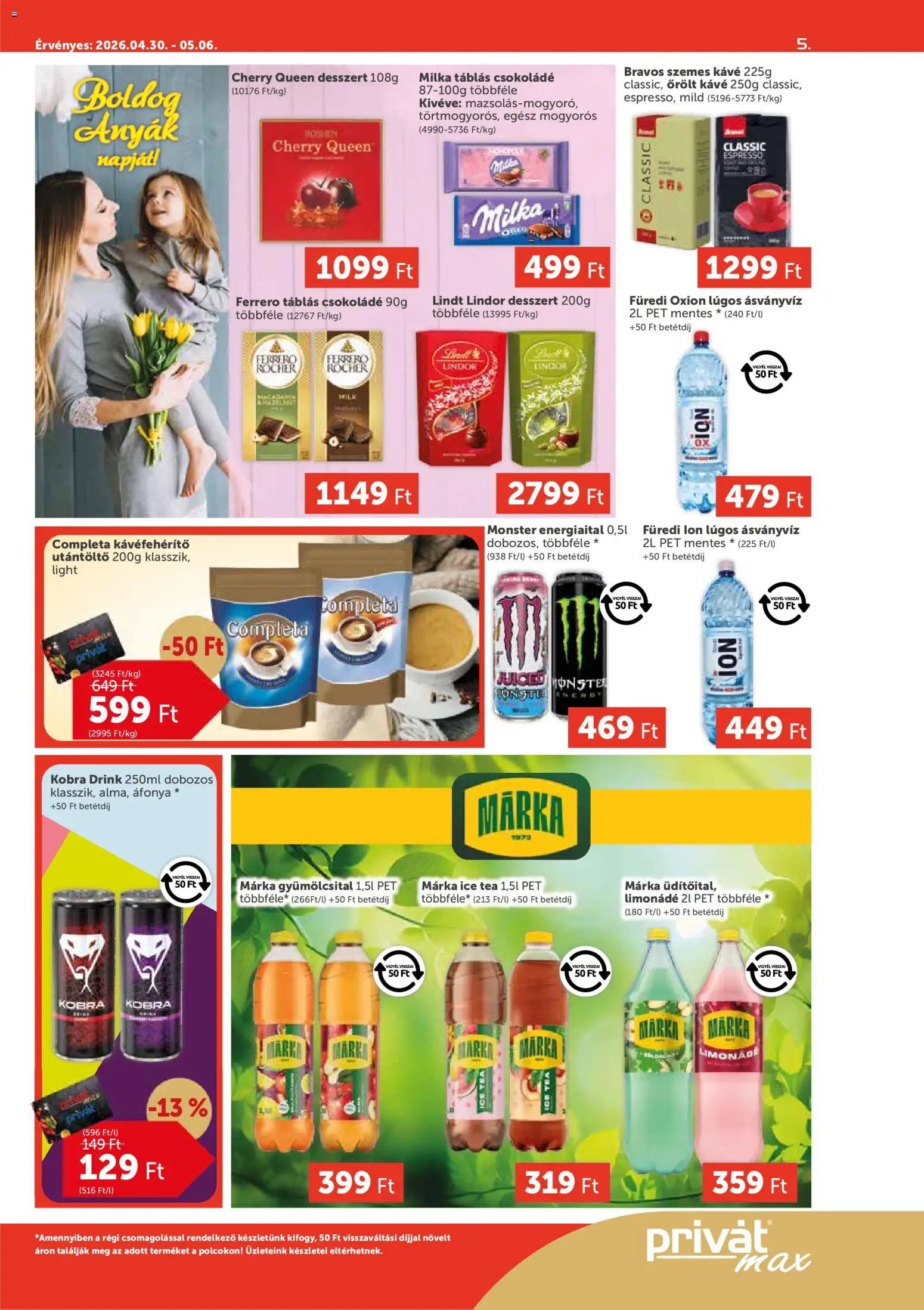 PRIVÁT újság 2026.04.30. PRIVÁT Aktuális szórólap MAX (2026-04-30 - 2026-05-06)