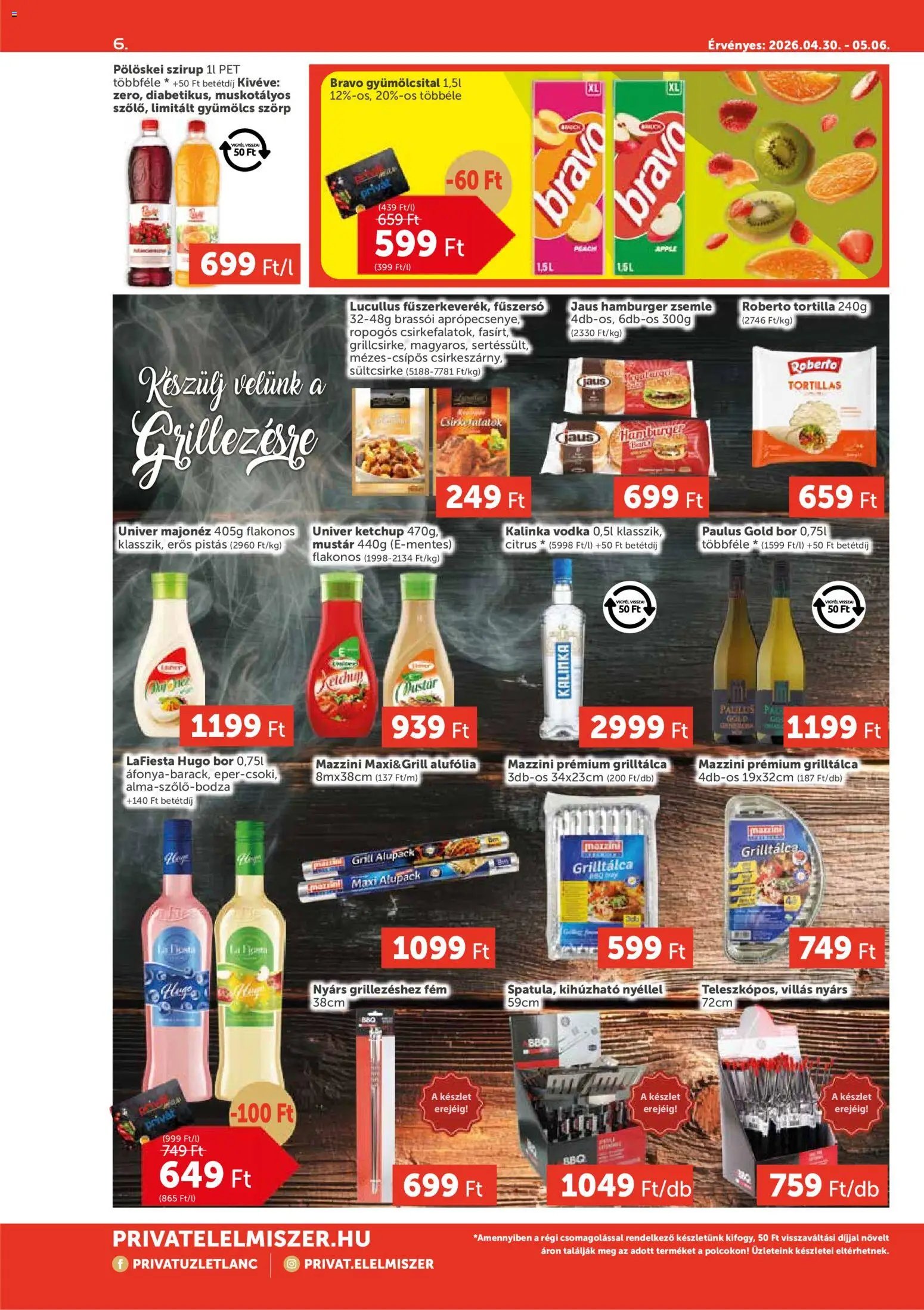PRIVÁT újság 2026.04.30. PRIVÁT Aktuális szórólap MAX (2026-04-30 - 2026-05-06)