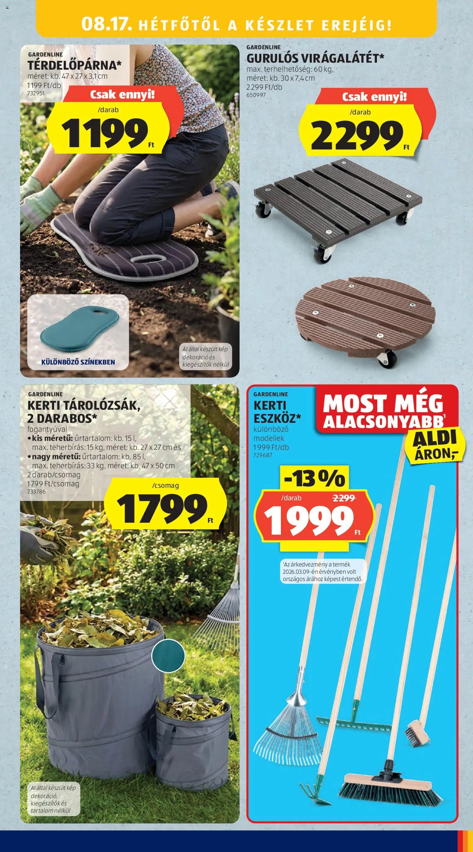 Aldi újság 2026.08.13. Aldi Középső sor termékei