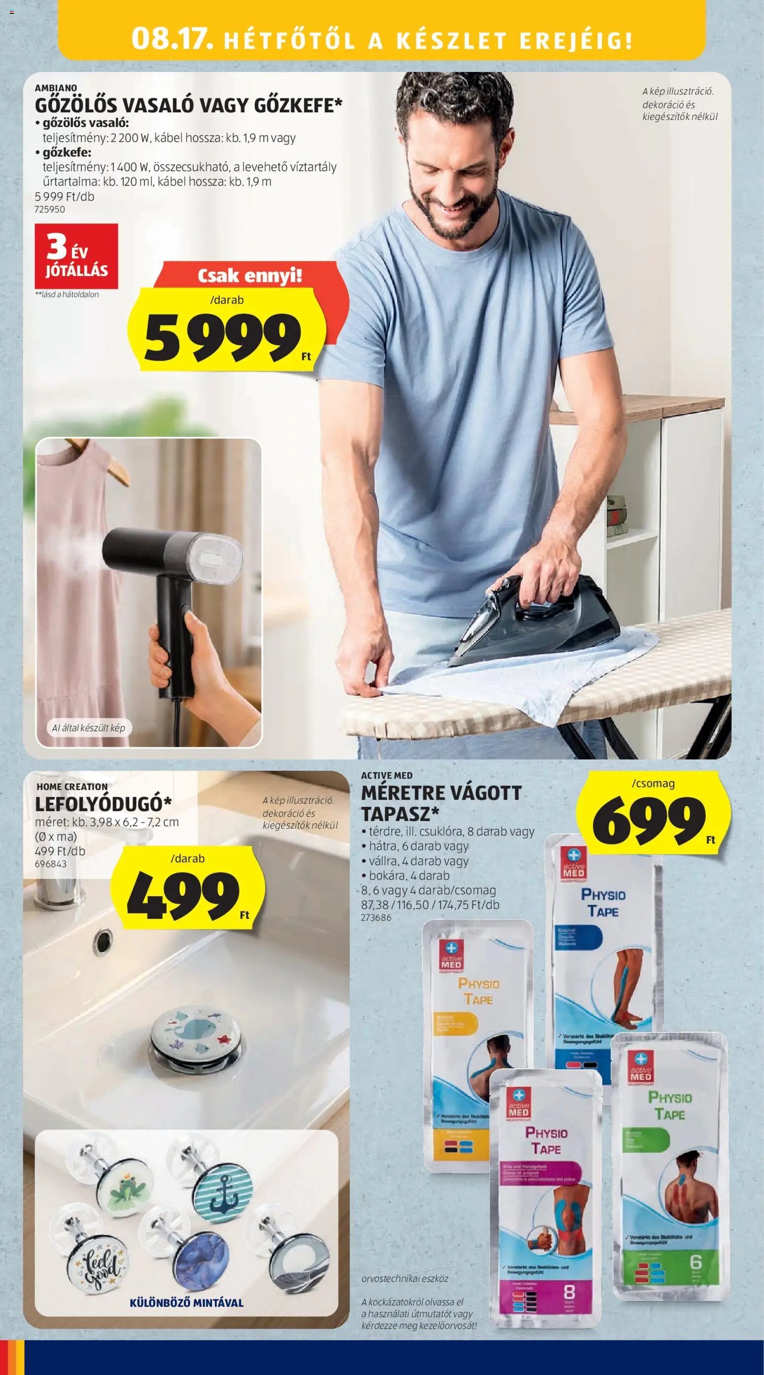 Aldi újság 2026.08.13. Aldi Középső sor termékei