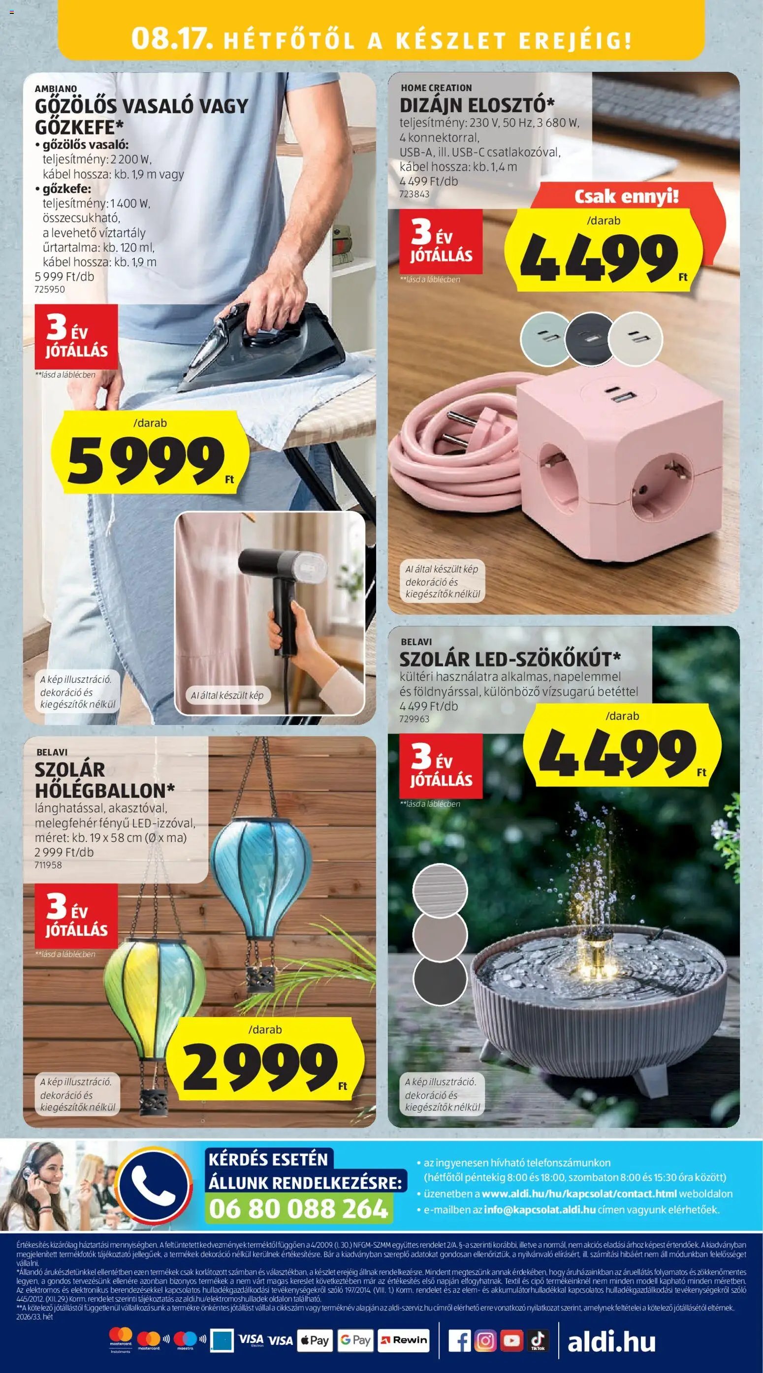 Aldi újság 2026.08.13. Aldi Középső sor termékei