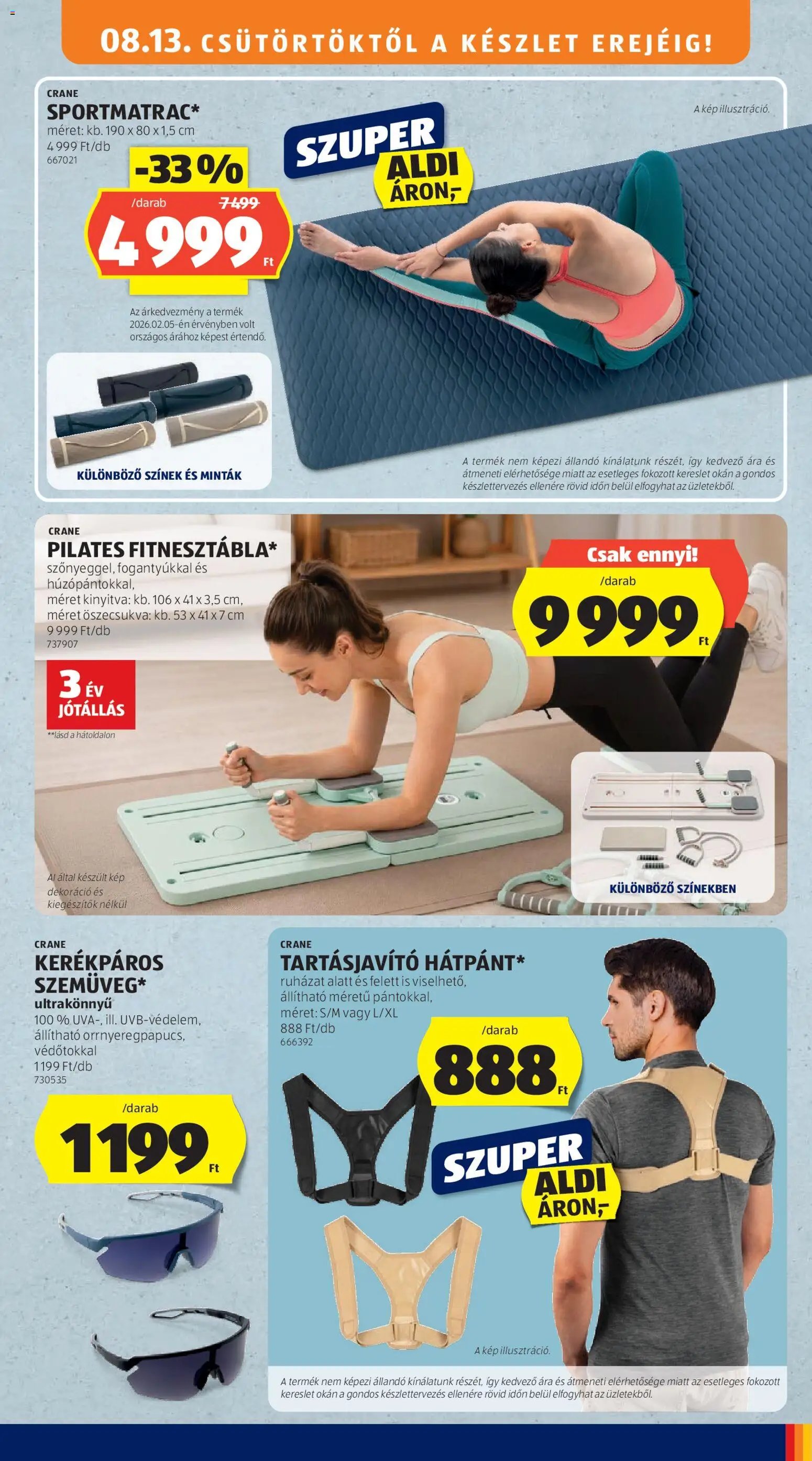 Aldi újság 2026.08.13. Aldi Középső sor termékei